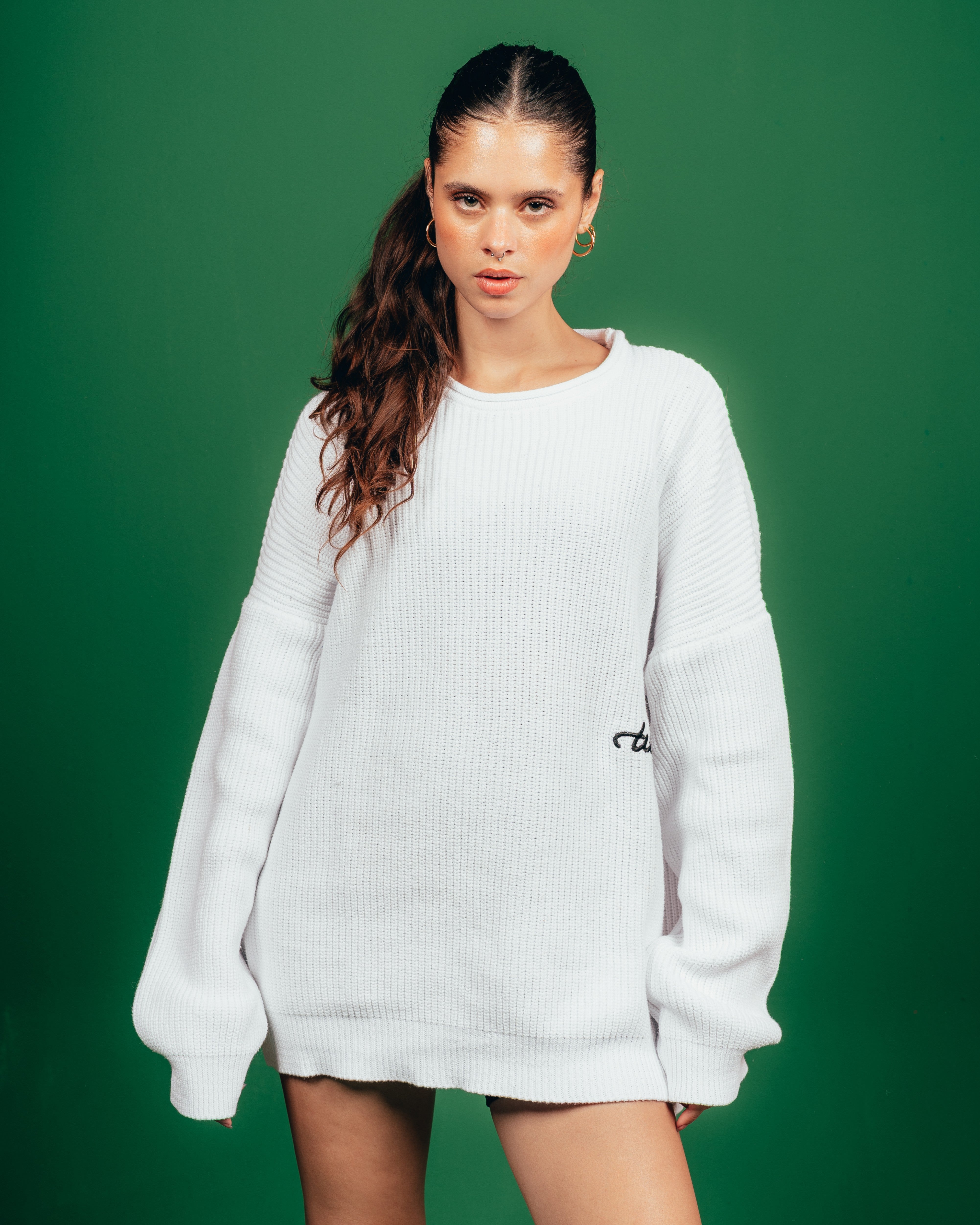 SWEATER TEJIDO PESADO [ CANDY ] WHITE