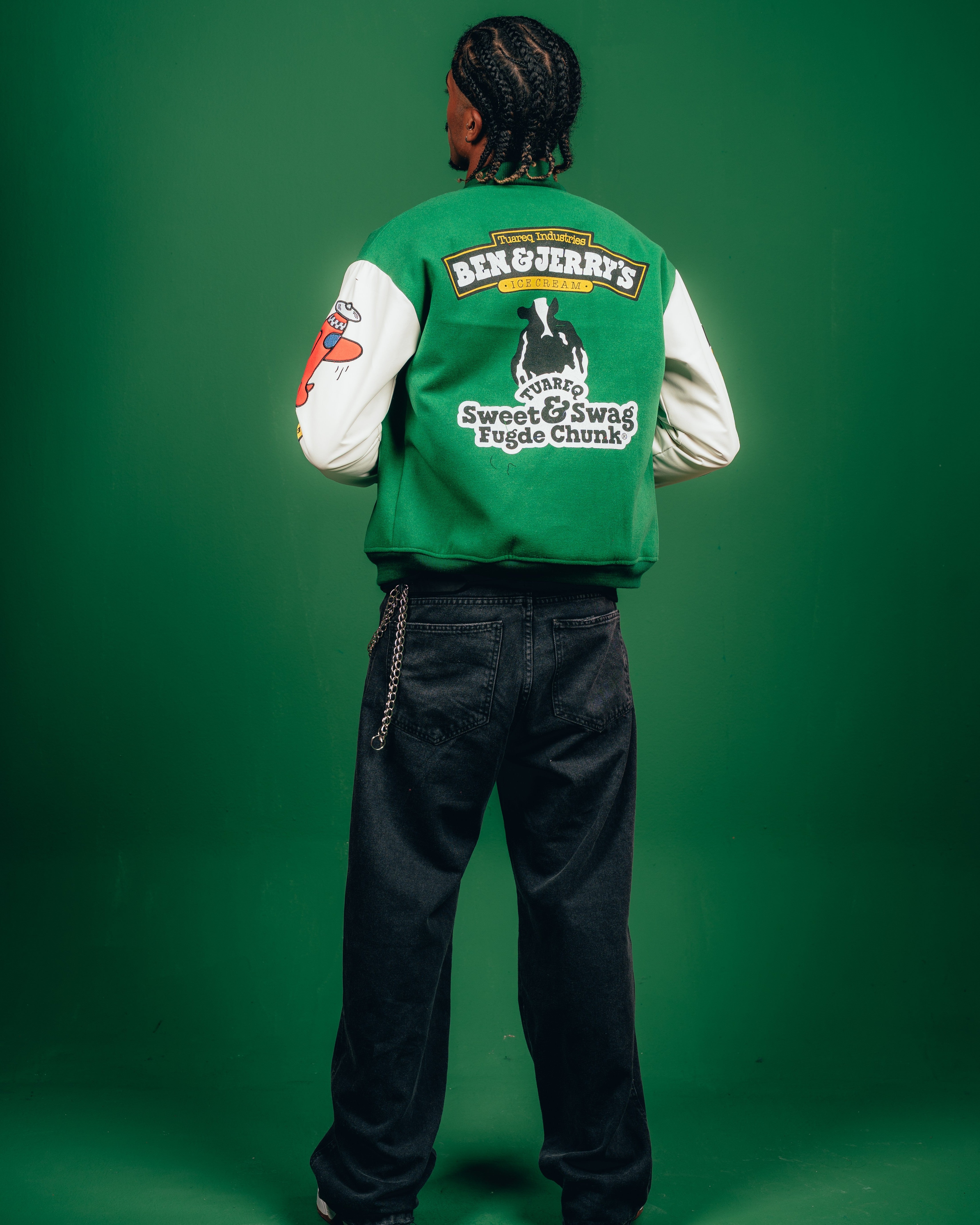 CAMPERA VARSITY CANDY [ B&J ] PATCH GREEN