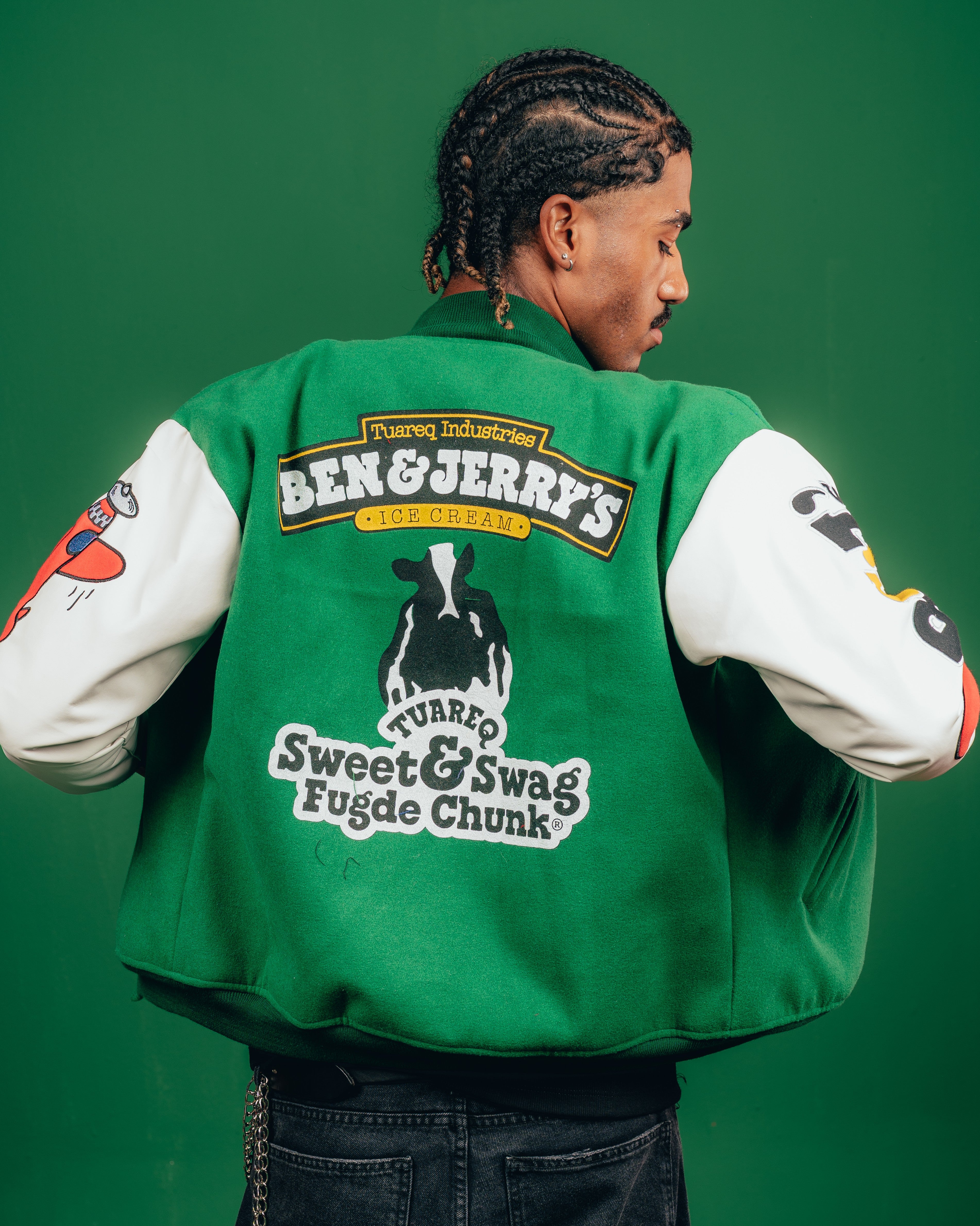 CAMPERA VARSITY CANDY [ B&J ] PATCH GREEN