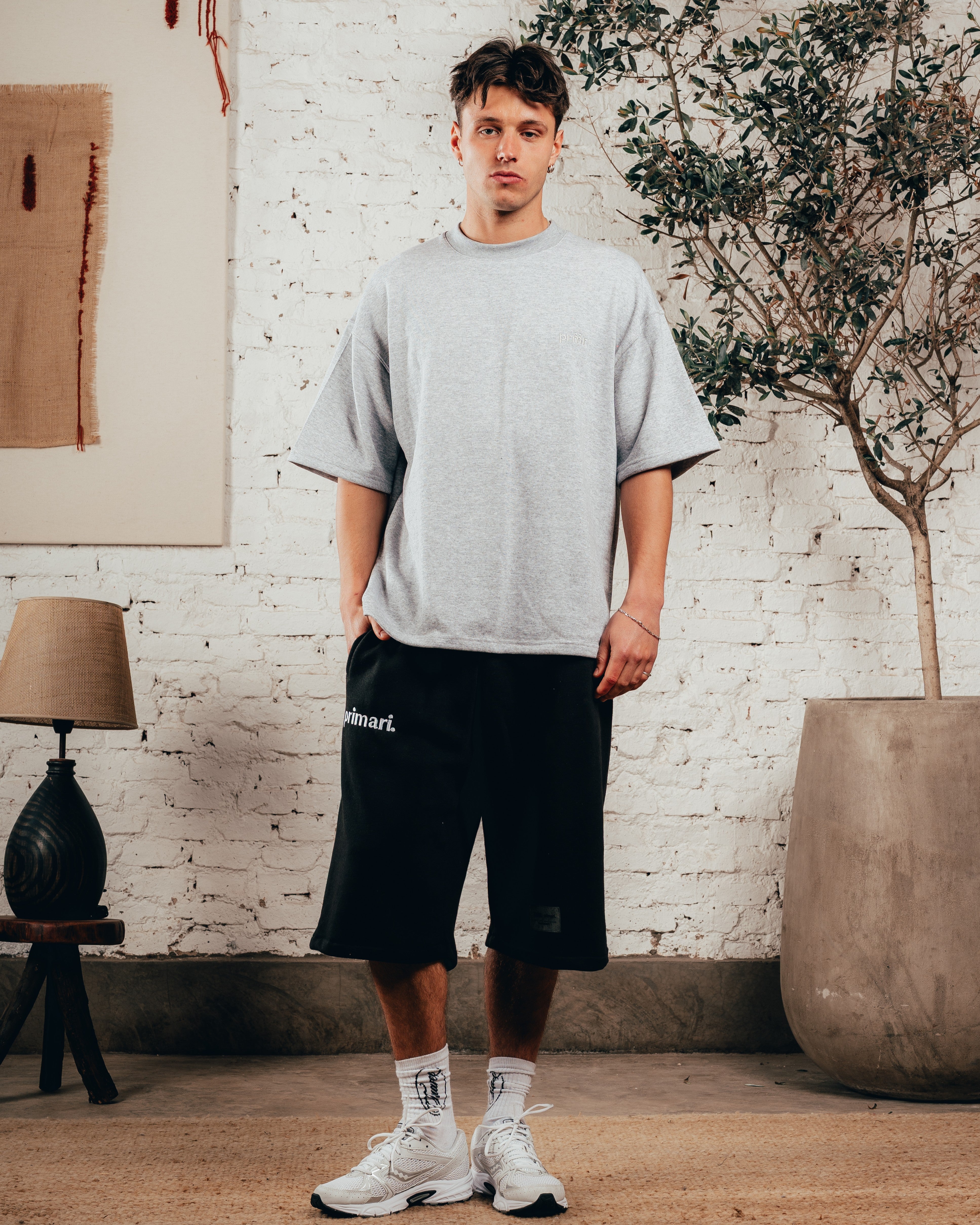 KIMONO PESADO OVERSIZED [ PRIMARI ] LISO MELANGE GREY