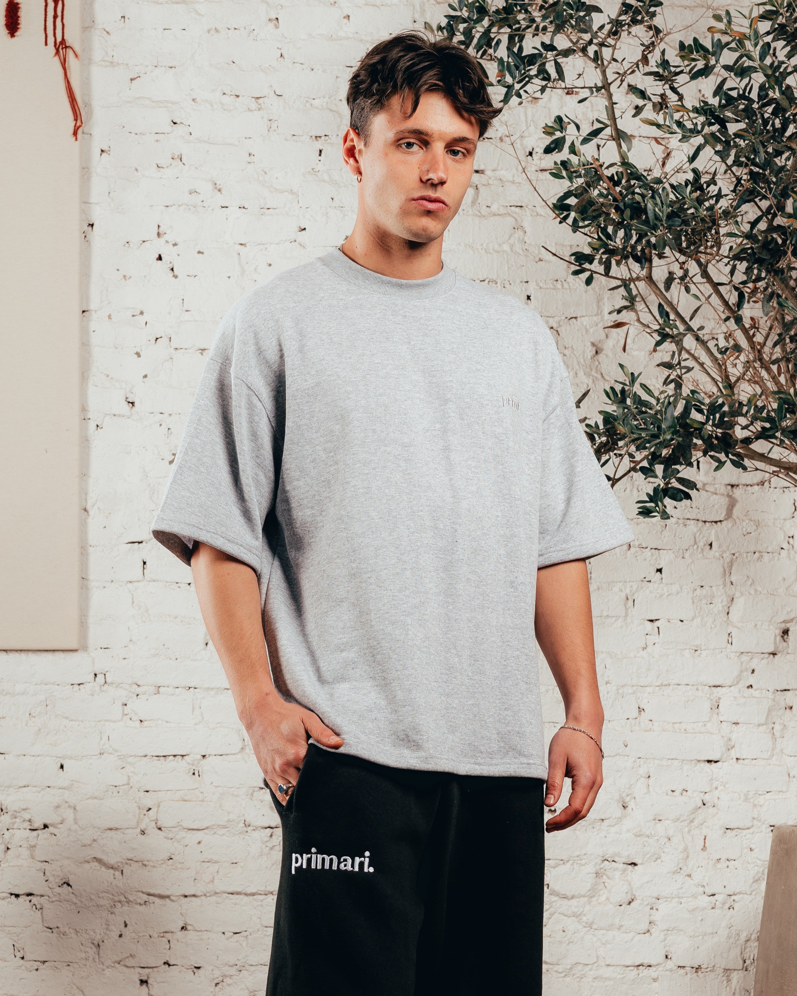 KIMONO PESADO OVERSIZED [ PRIMARI ] LISO MELANGE GREY