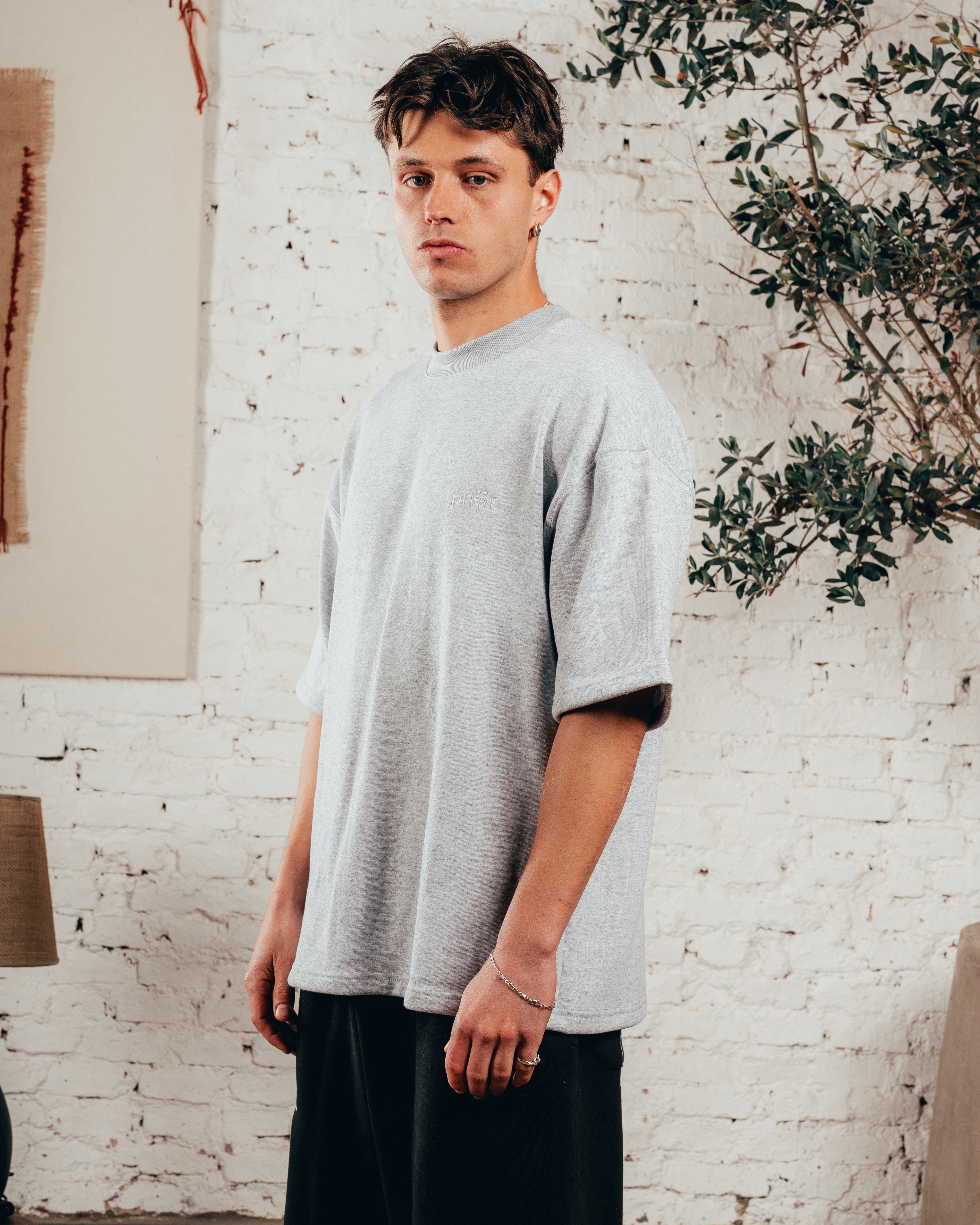 KIMONO PESADO OVERSIZED [ PRIMARI ] LISO MELANGE GREY
