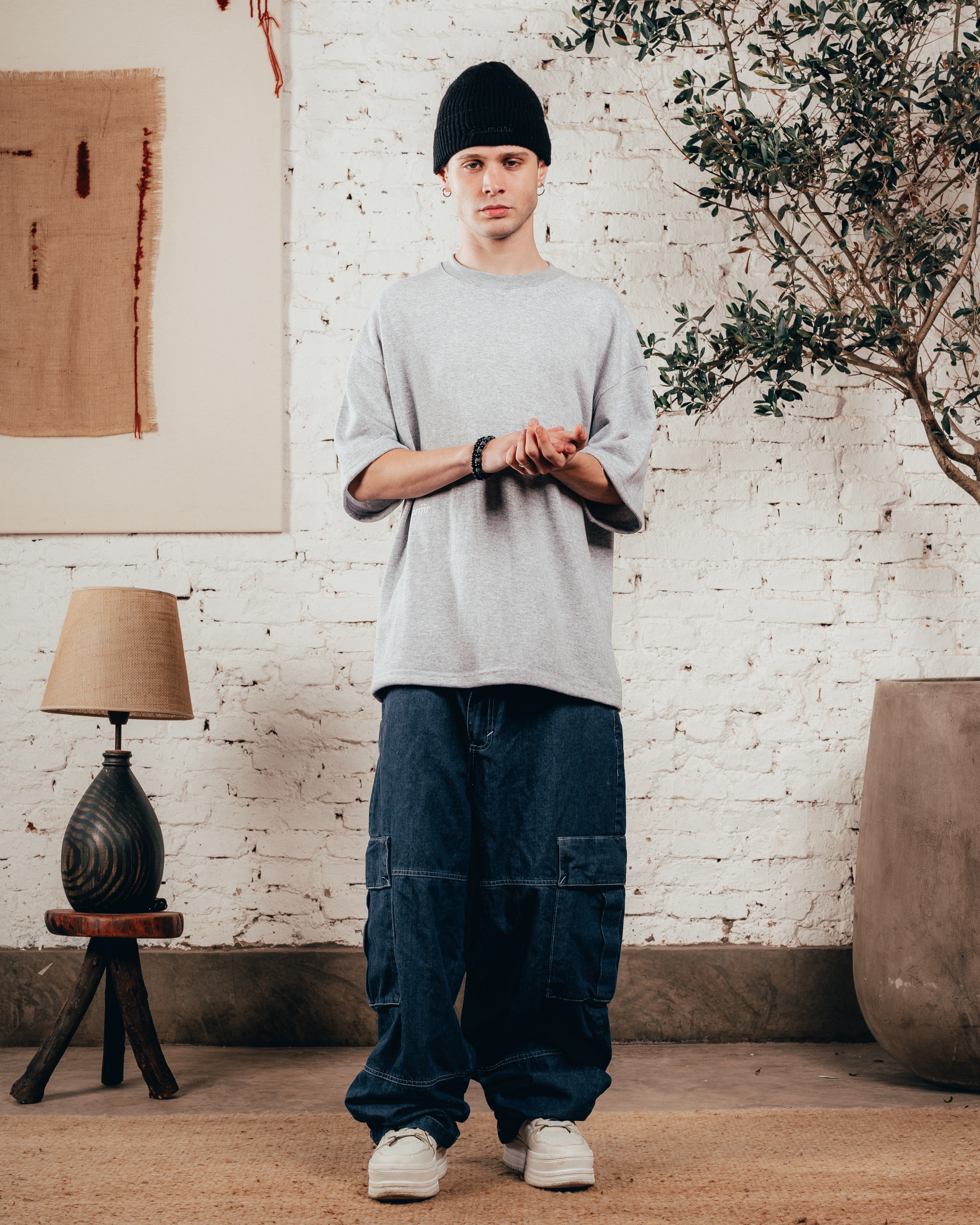 KIMONO PESADO OVERSIZED [ PRIMARI ] MELANGE GREY