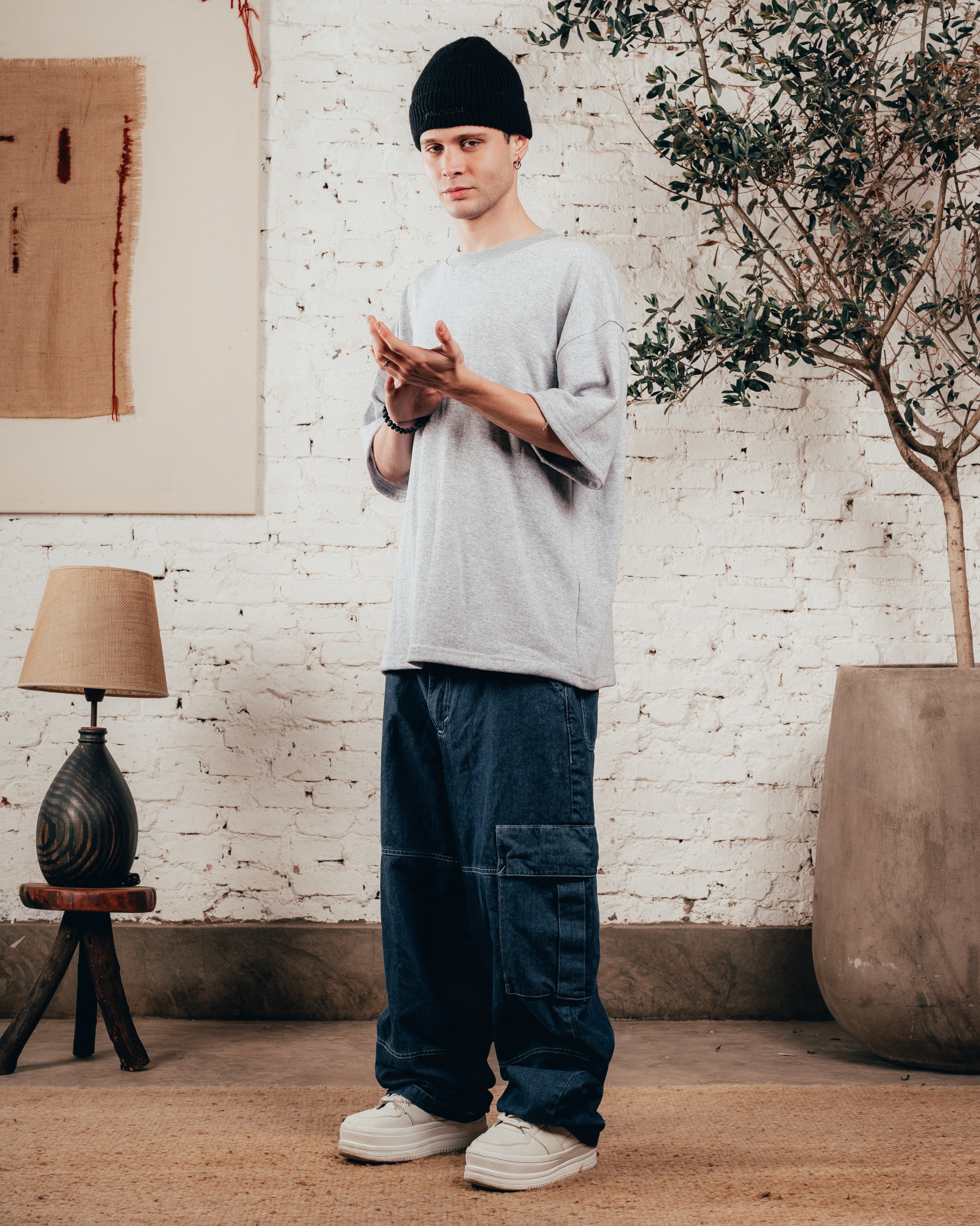 KIMONO PESADO OVERSIZED [ PRIMARI ] MELANGE GREY