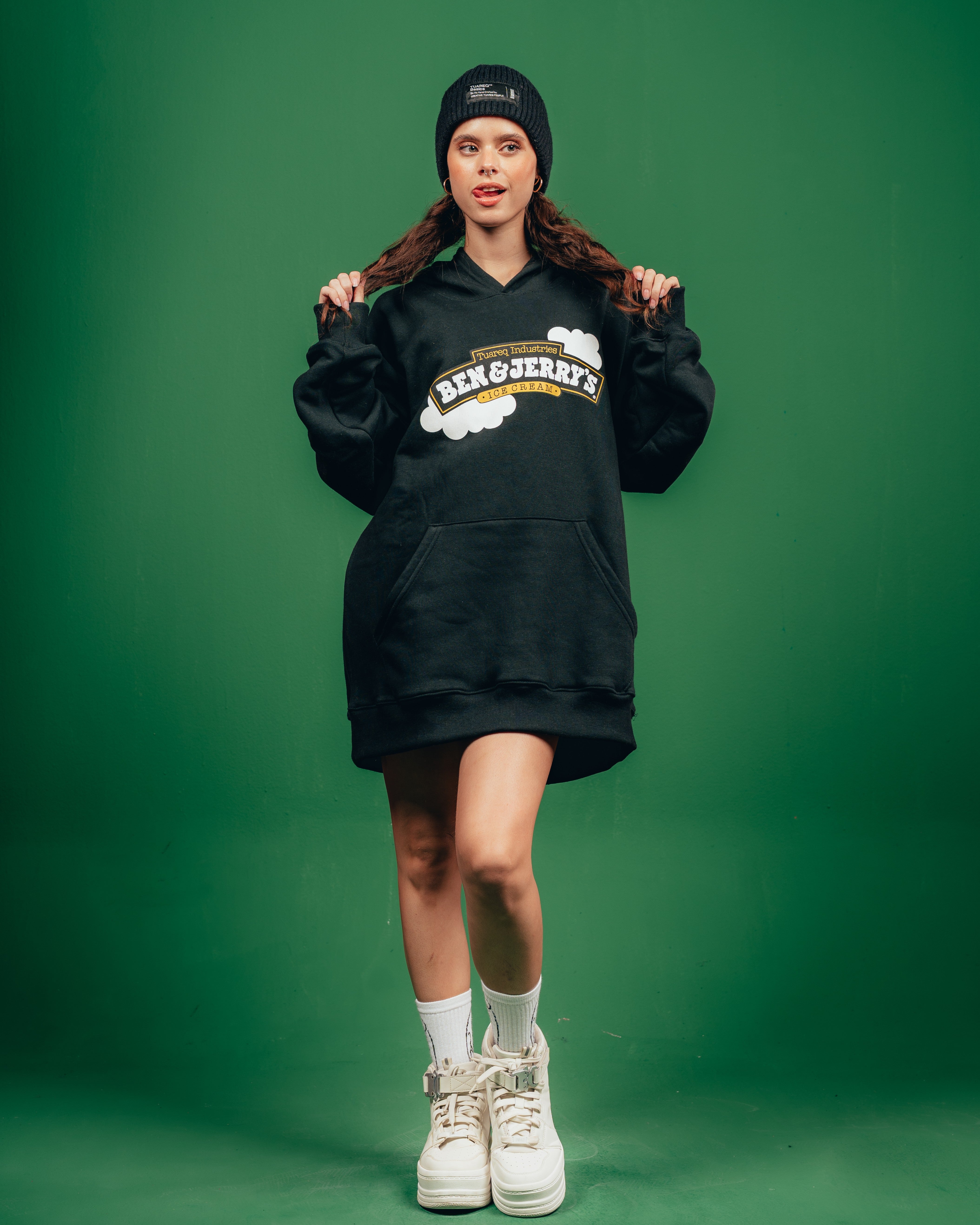 HOODIE PESADO CANDY [ B&J ] CIELITO BLACK