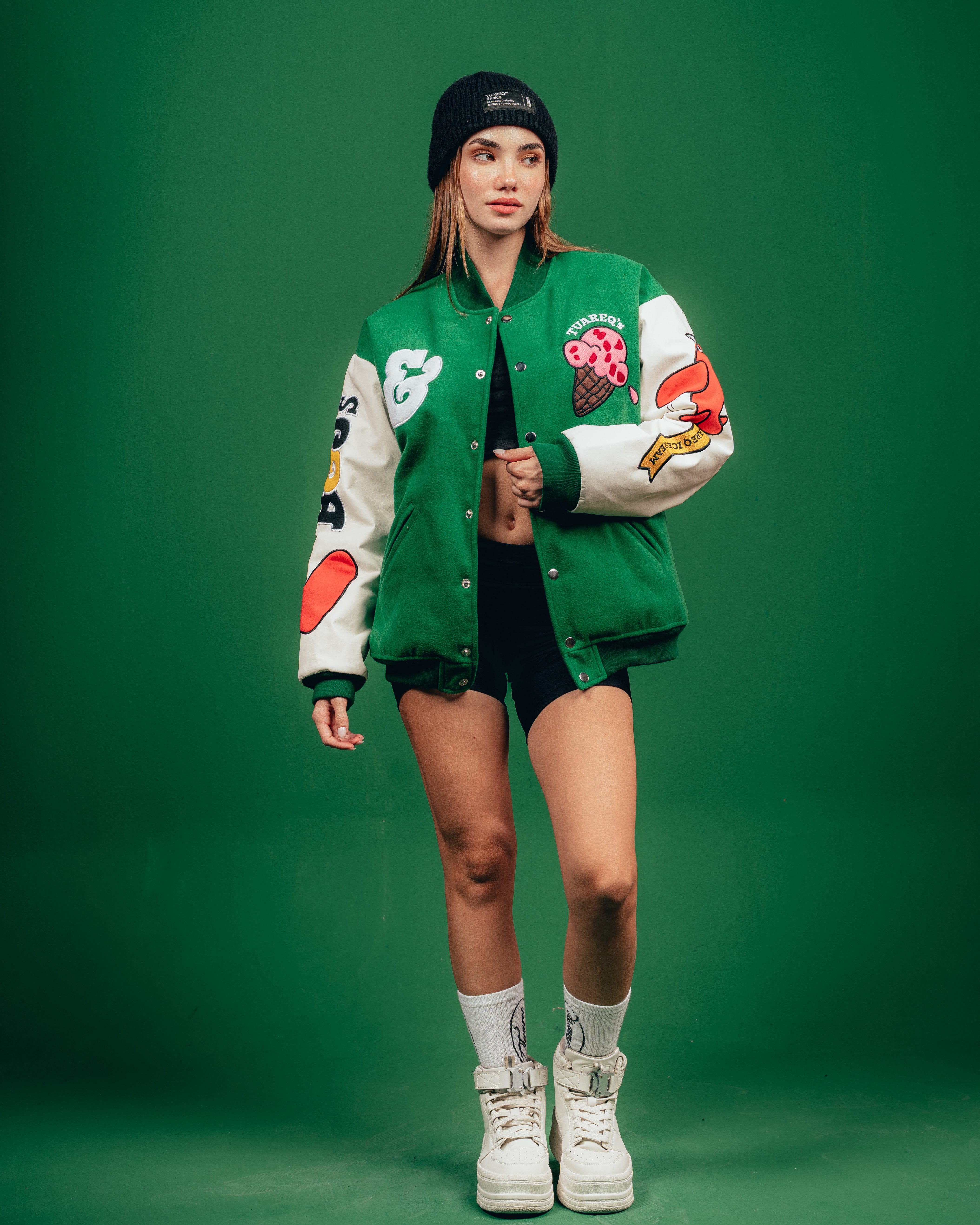 CAMPERA VARSITY CANDY [ B&J ] PATCH GREEN