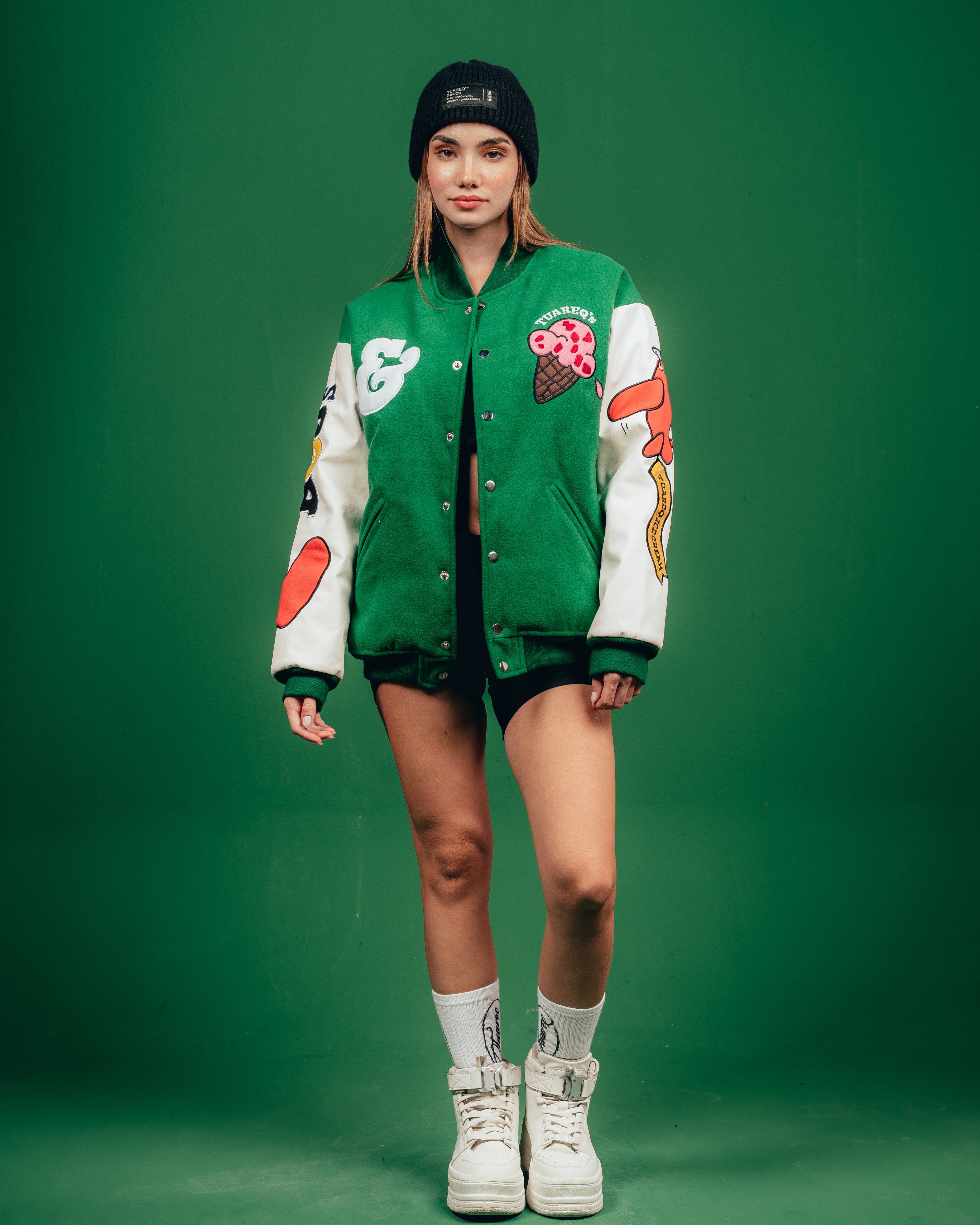 CAMPERA VARSITY CANDY [ B&J ] PATCH GREEN
