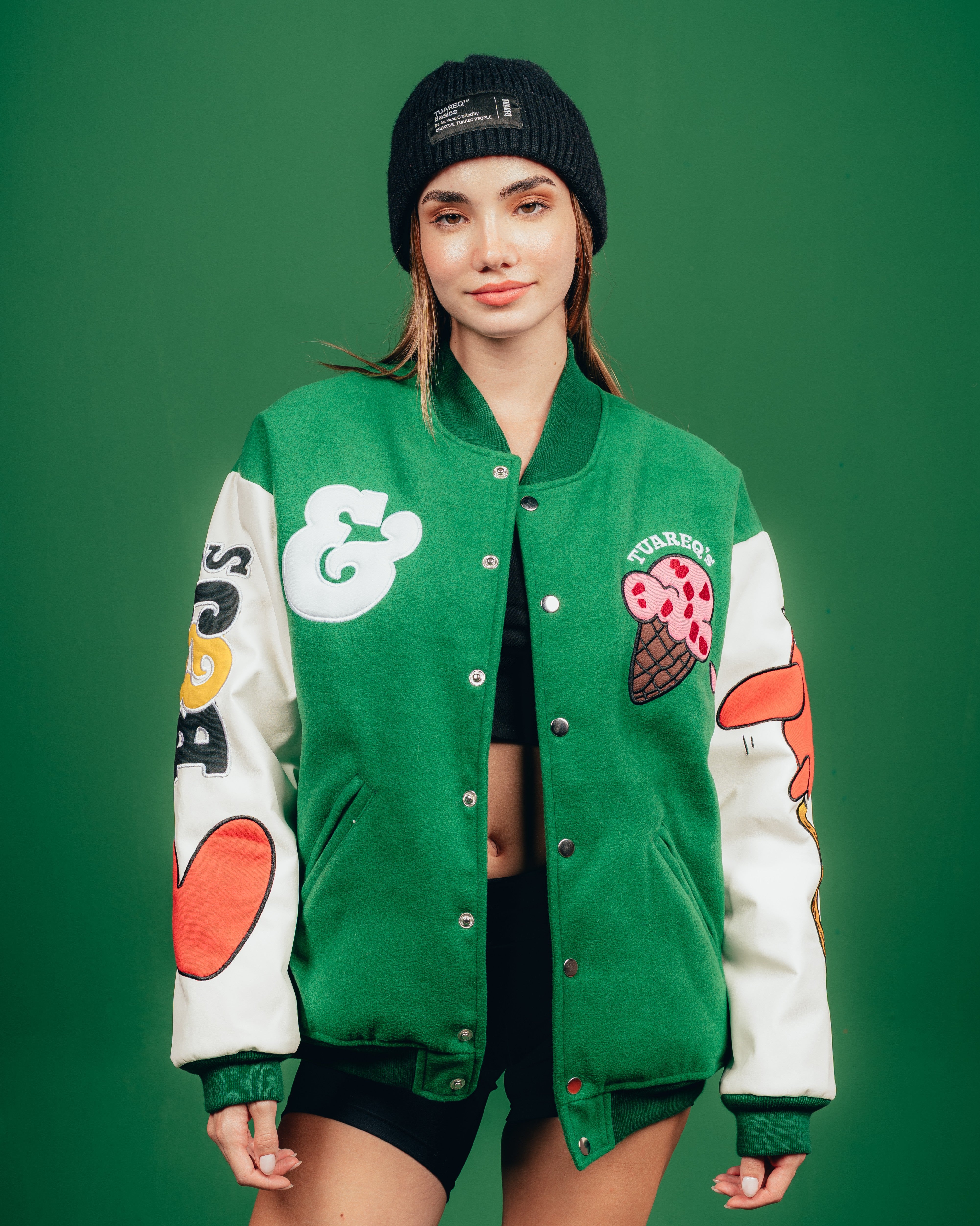 CAMPERA VARSITY CANDY [ B&J ] PATCH GREEN