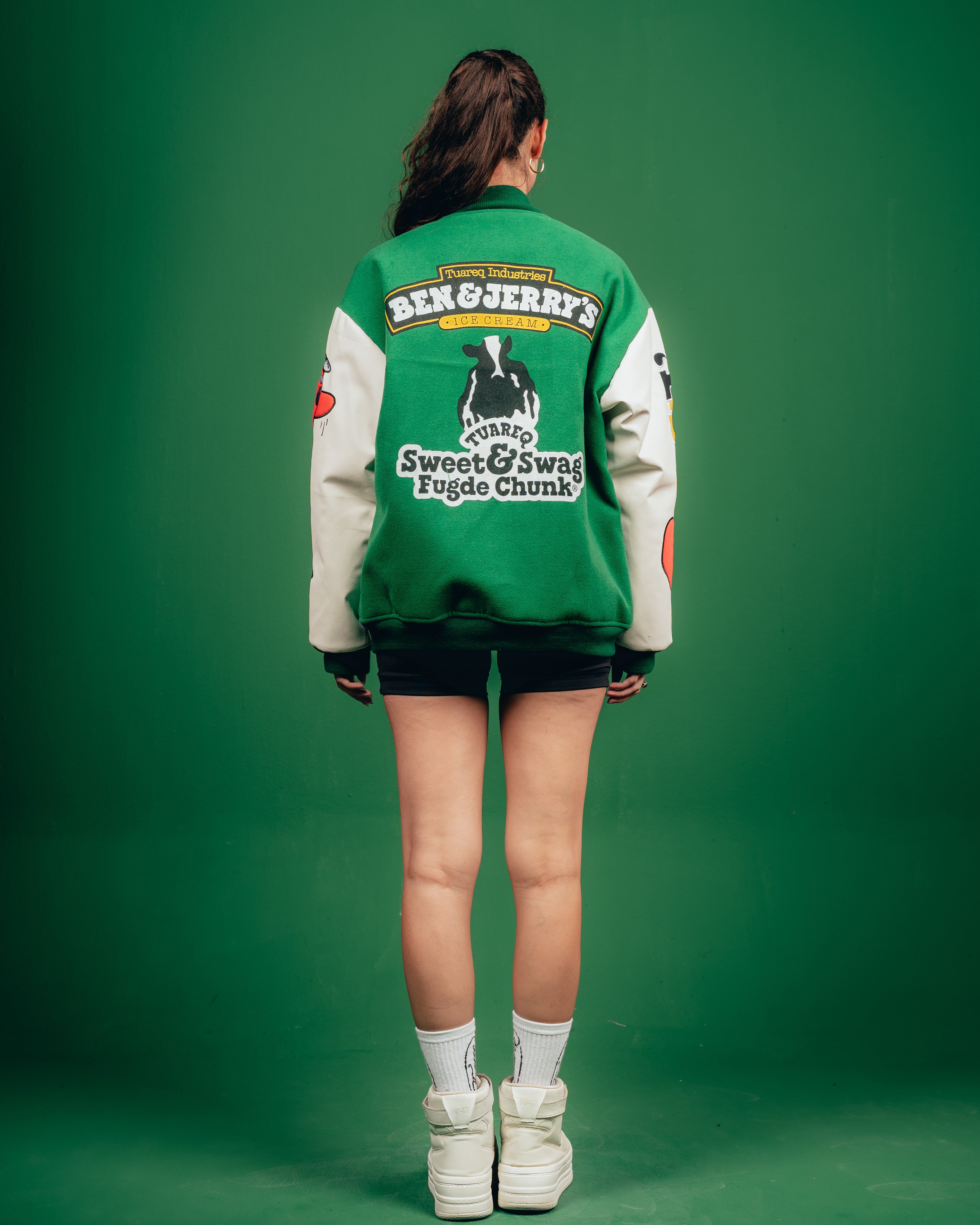 CAMPERA VARSITY CANDY [ B&J ] PATCH GREEN