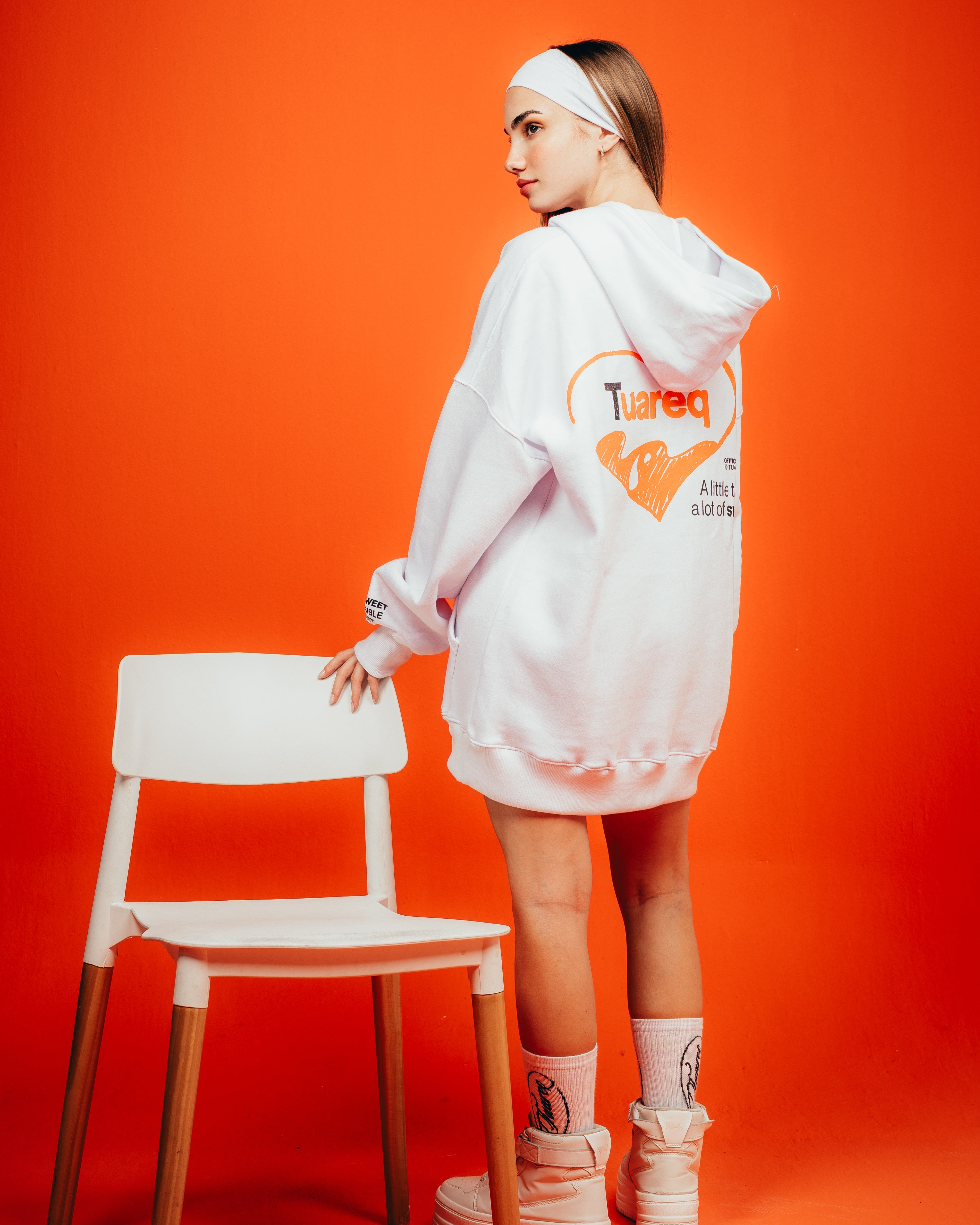 HOODIE PESADO CANDY [ KINDER ] HEART WHITE
