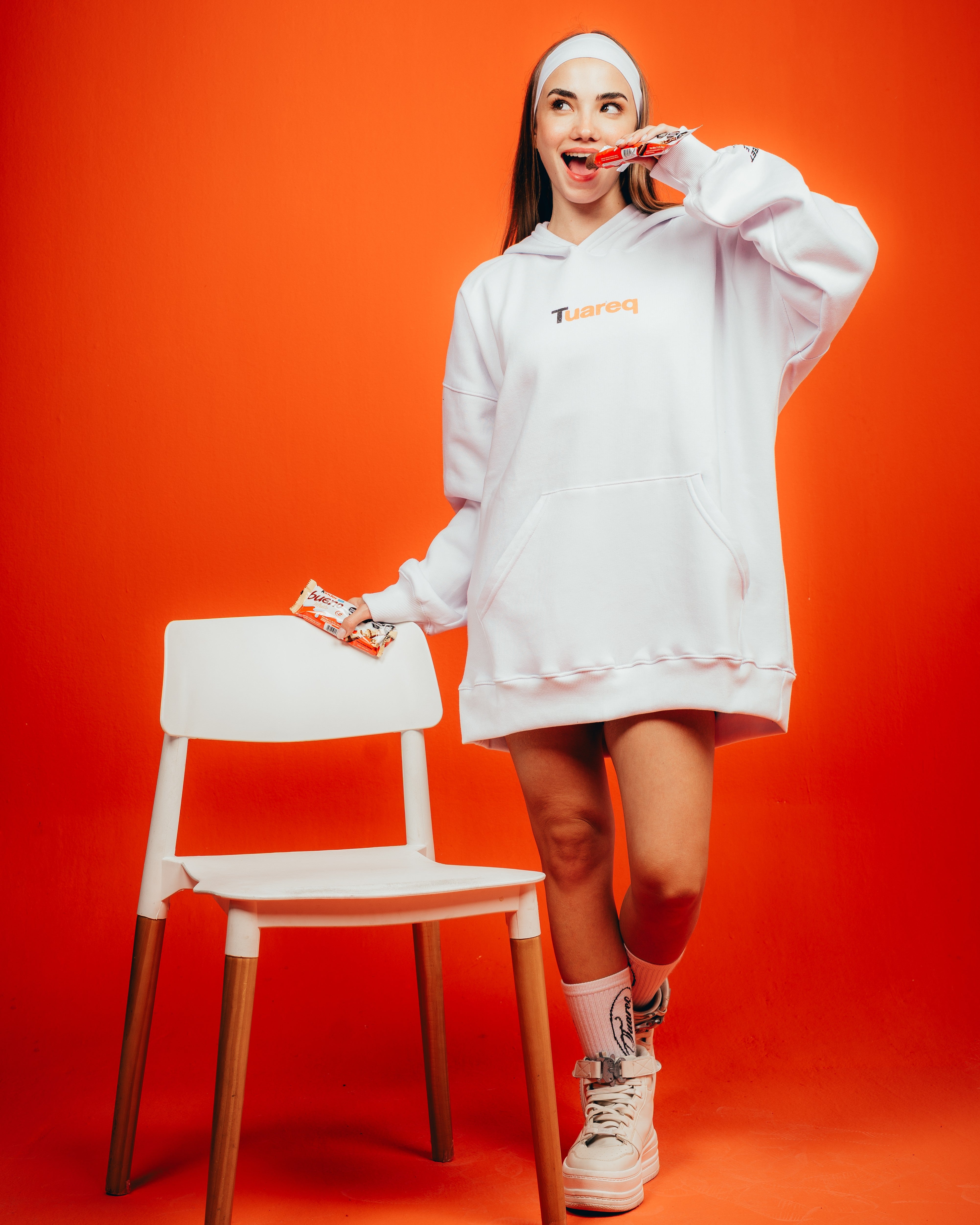 HOODIE PESADO CANDY [ KINDER ] HEART WHITE