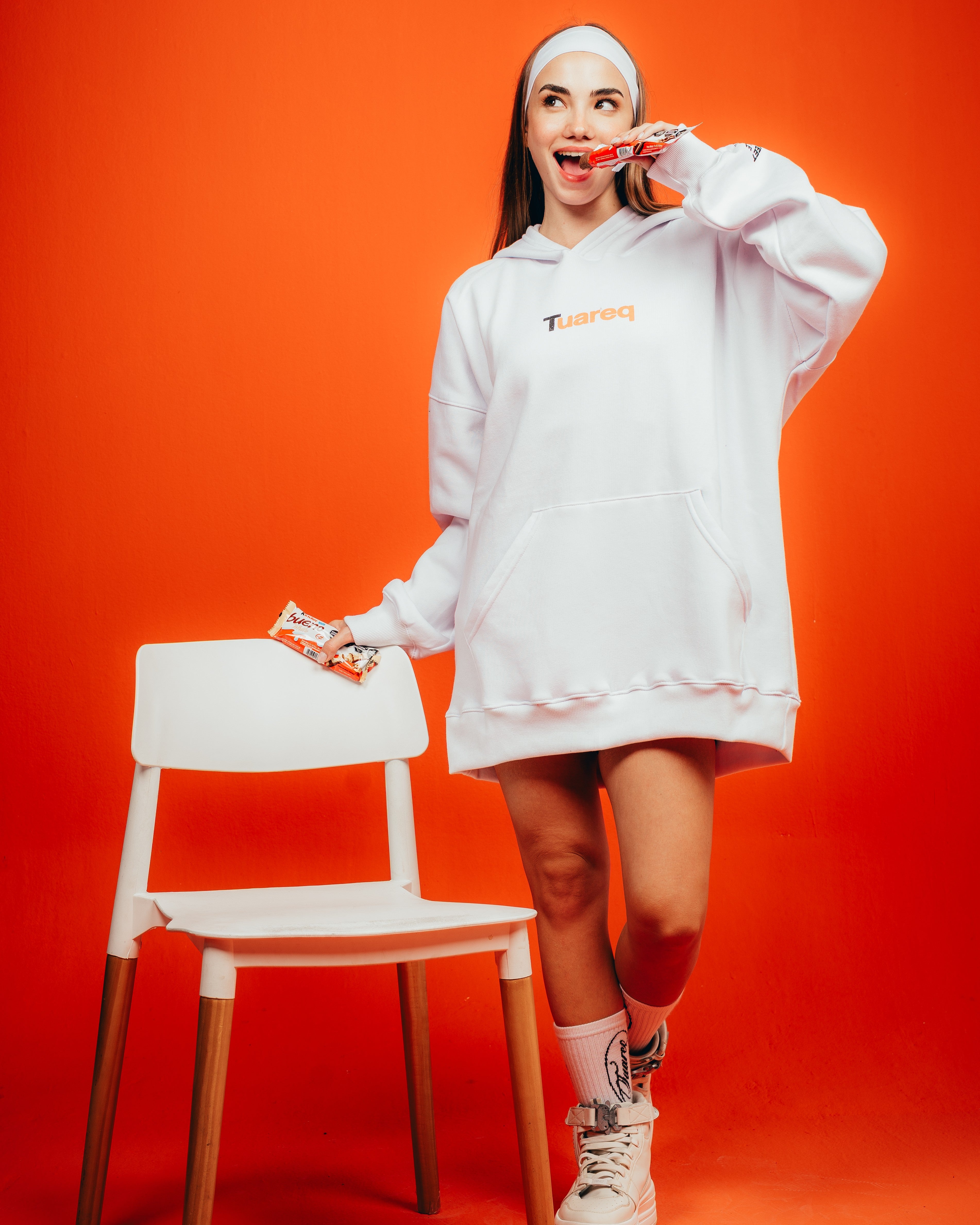 HOODIE PESADO CANDY [ KINDER ] HEART WHITE