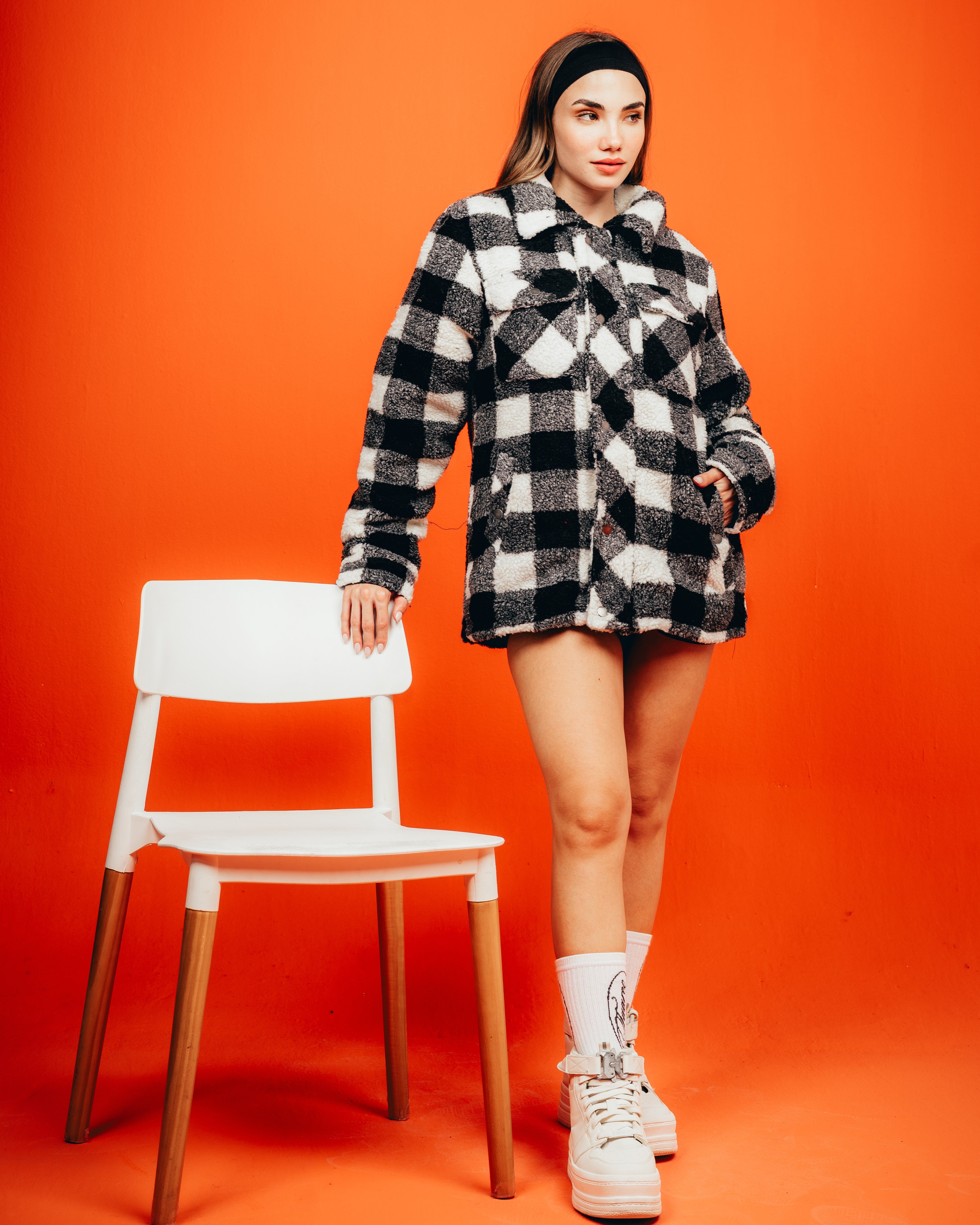 CAMPERON REVERSIBLE  [ CANDY ] CUADRILLE BLACK & WHITE