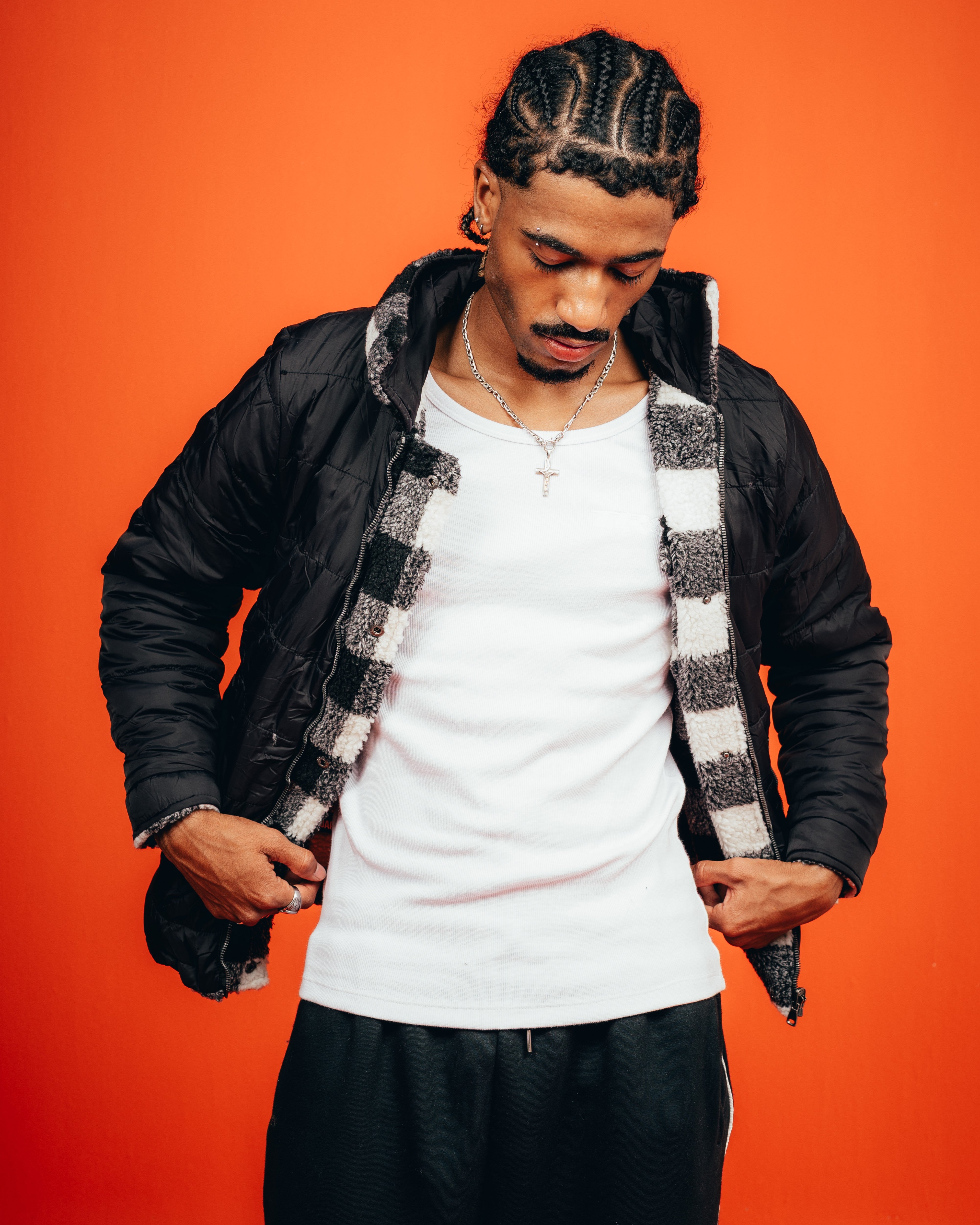 CAMPERON REVERSIBLE  [ CANDY ] CUADRILLE BLACK & WHITE