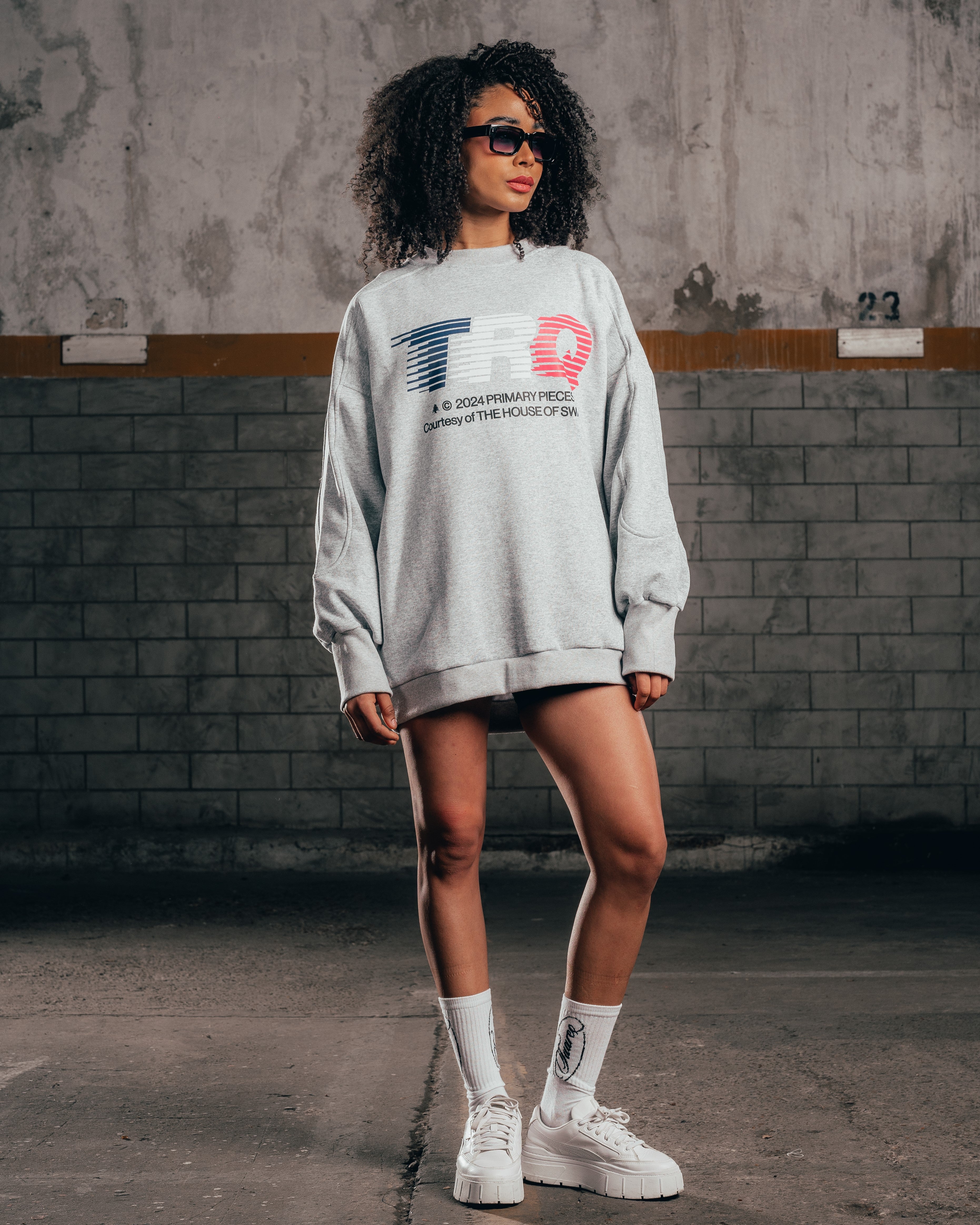 CREWNECK [ PRIMARY OLYMPICS LOGO ] GRIS MELANGE