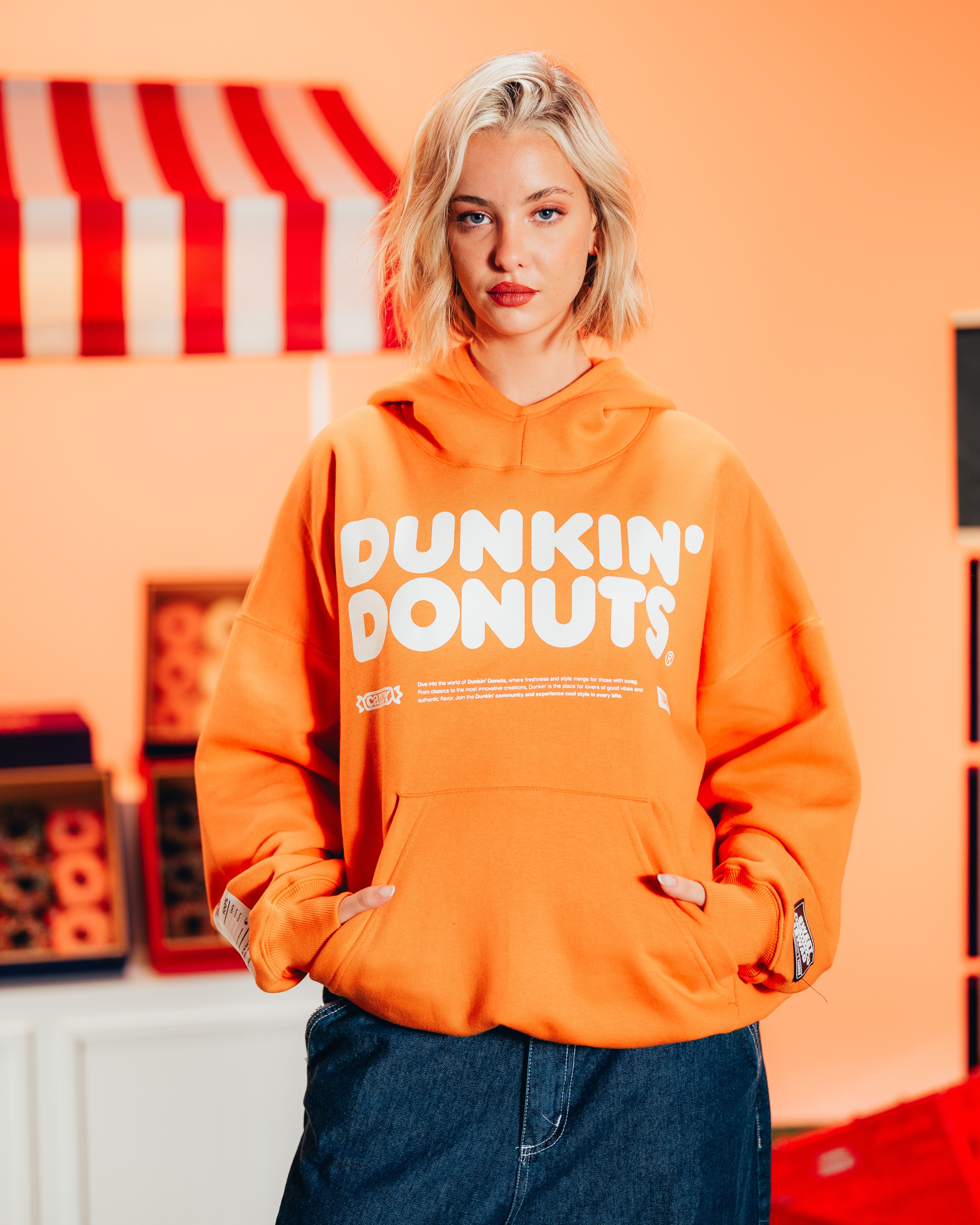 HOODIE PESADO [ DUNKIN DONUTS ] NARANJA