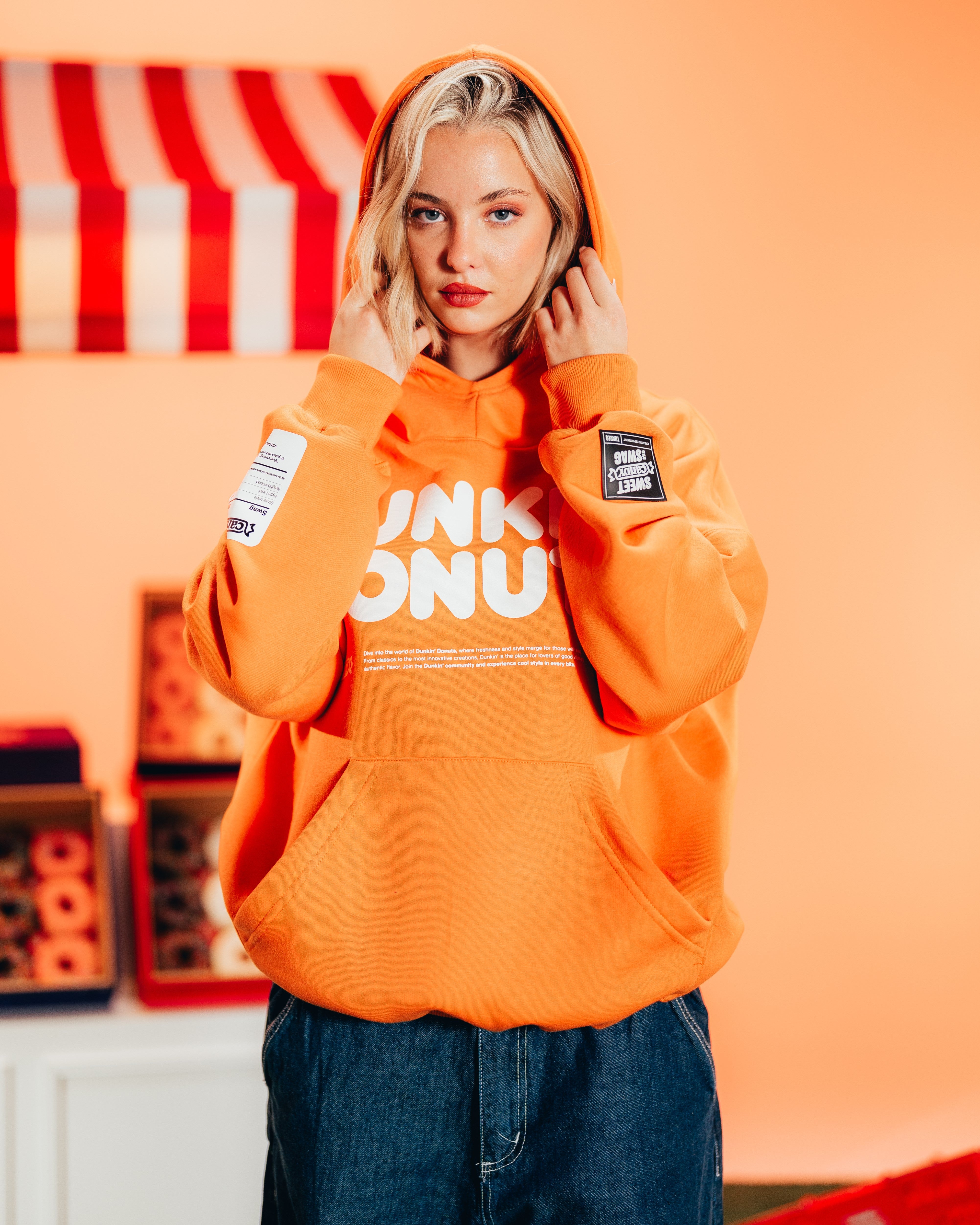 HOODIE PESADO [ DUNKIN DONUTS ] NARANJA