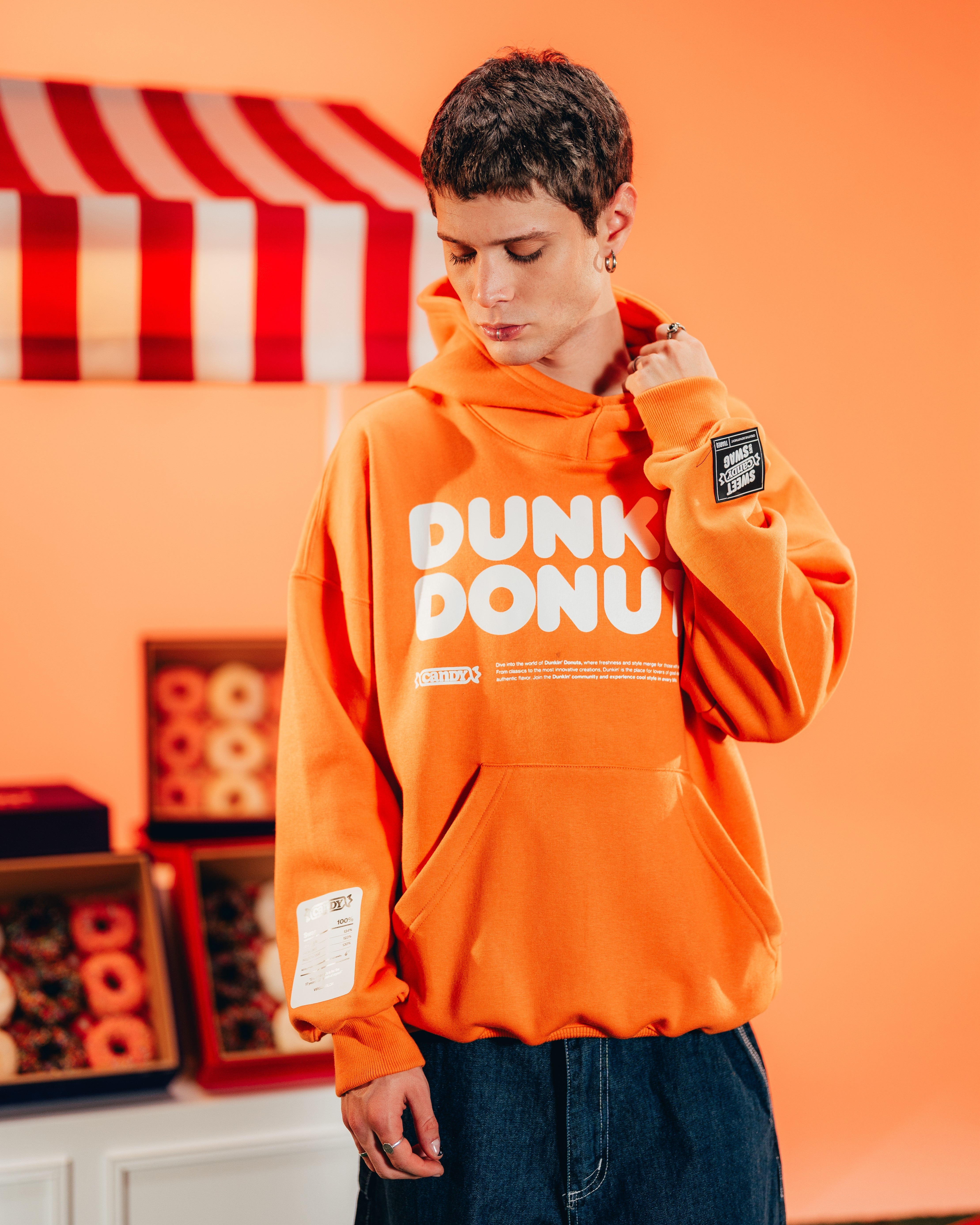 HOODIE PESADO [ DUNKIN DONUTS ] NARANJA