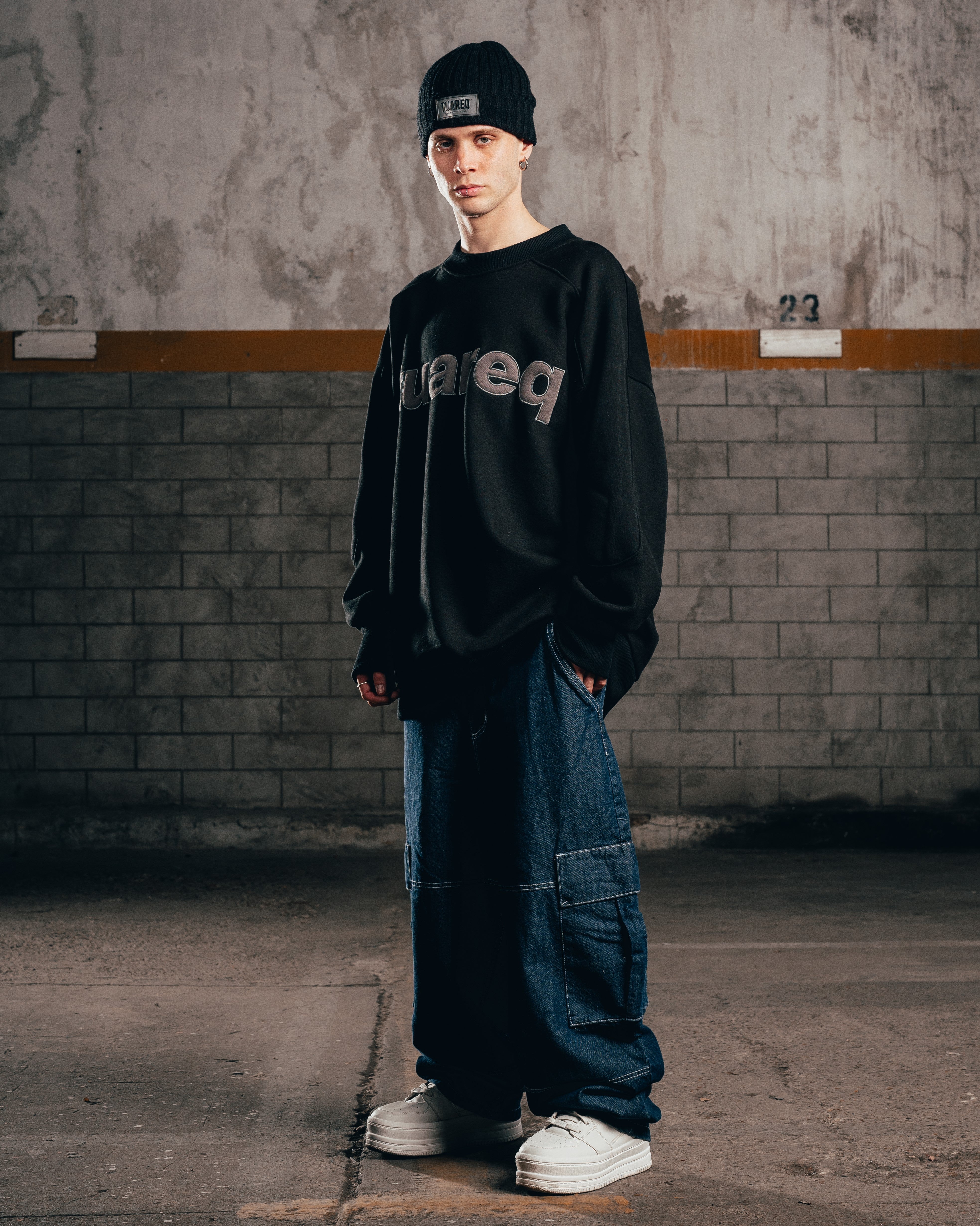 CREWNECK [ PRIMARY PACHT ] DOUBLE BLACK