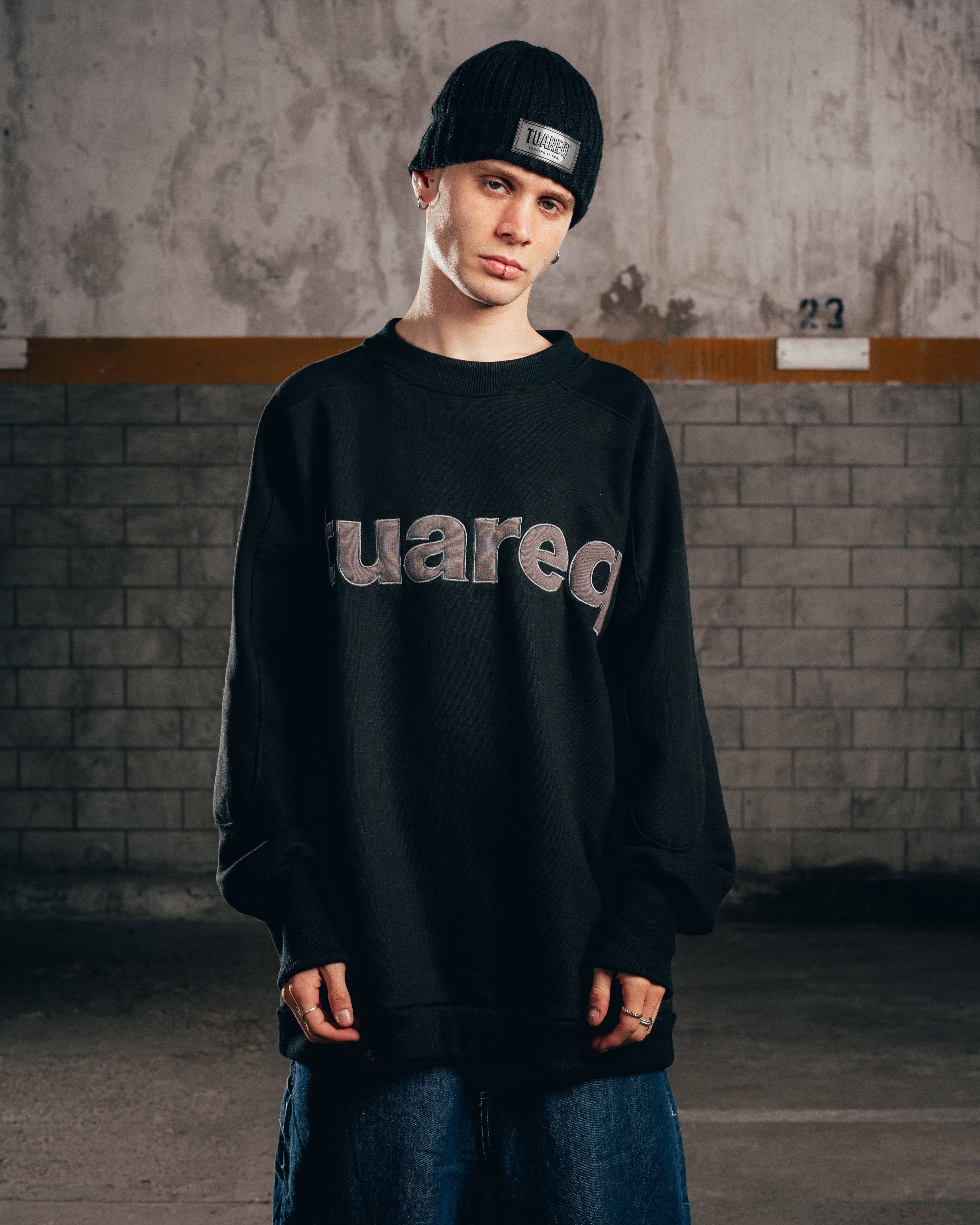 CREWNECK [ PRIMARY PACHT ] DOUBLE BLACK