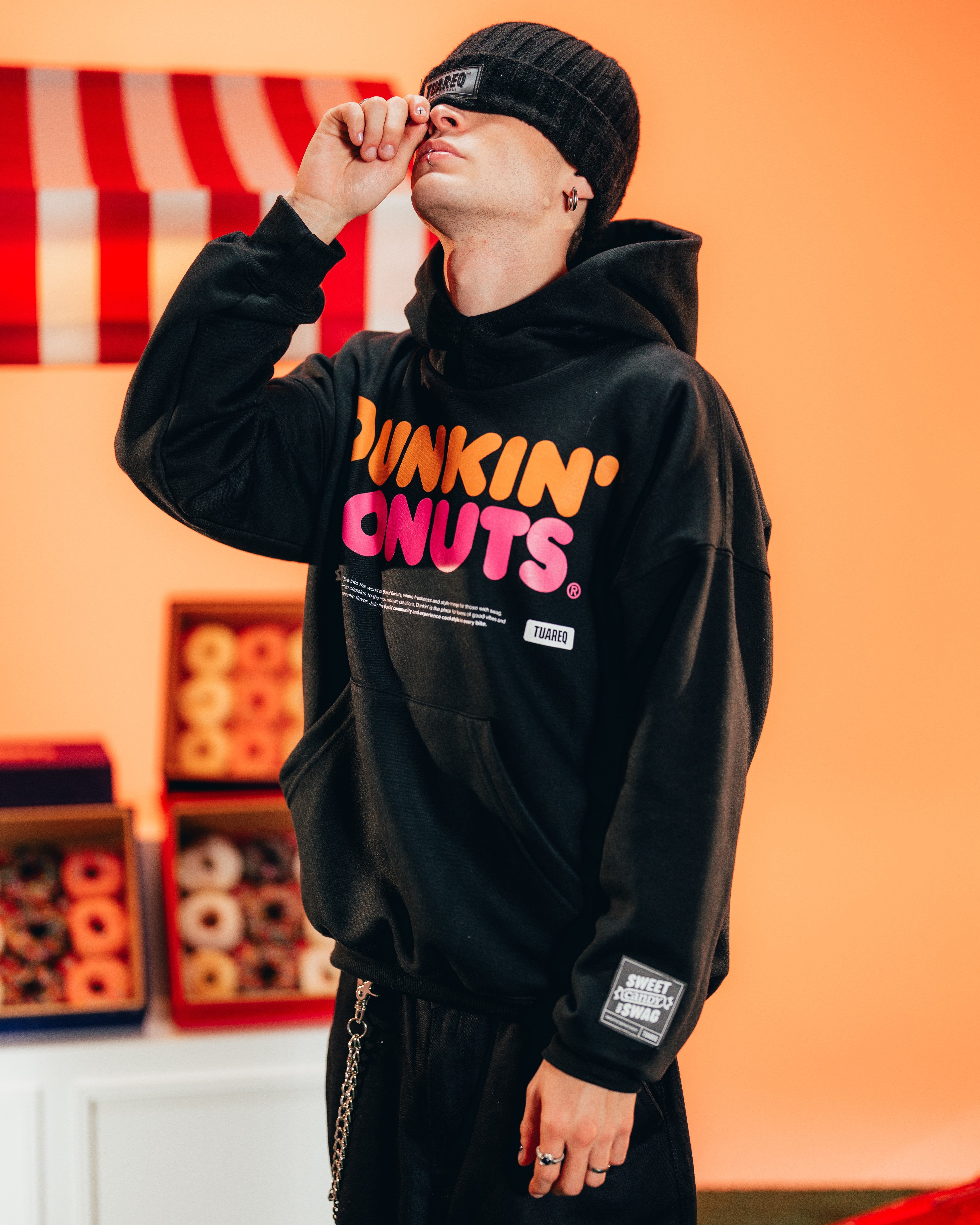 donk wear フーディー TUAREQ® [OFICIAL] – HOODIE PESADO [ DUNKIN DONUTS ] BLACK