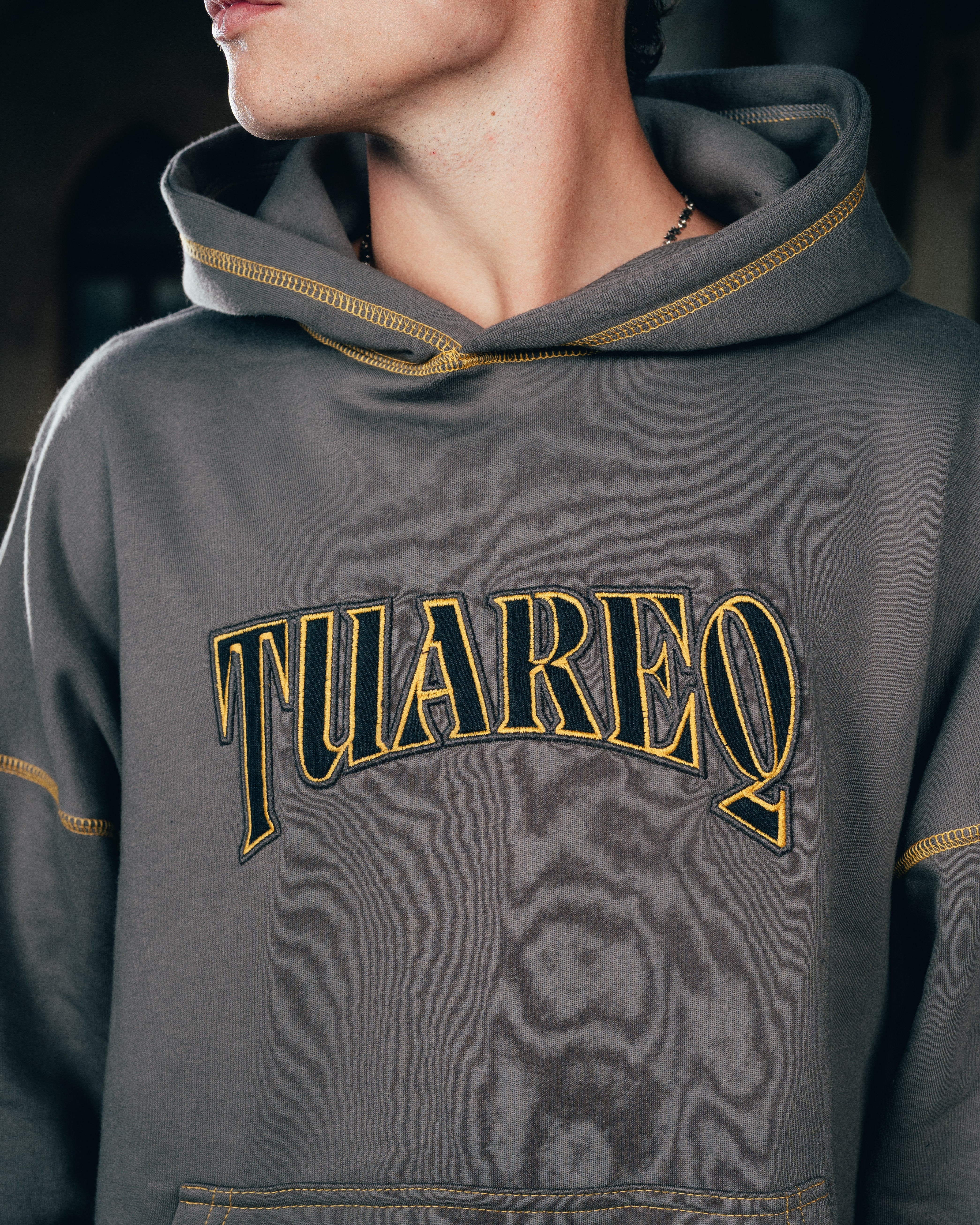 HOODIE [ WARRIOR ] COSTURA CARBON GREY