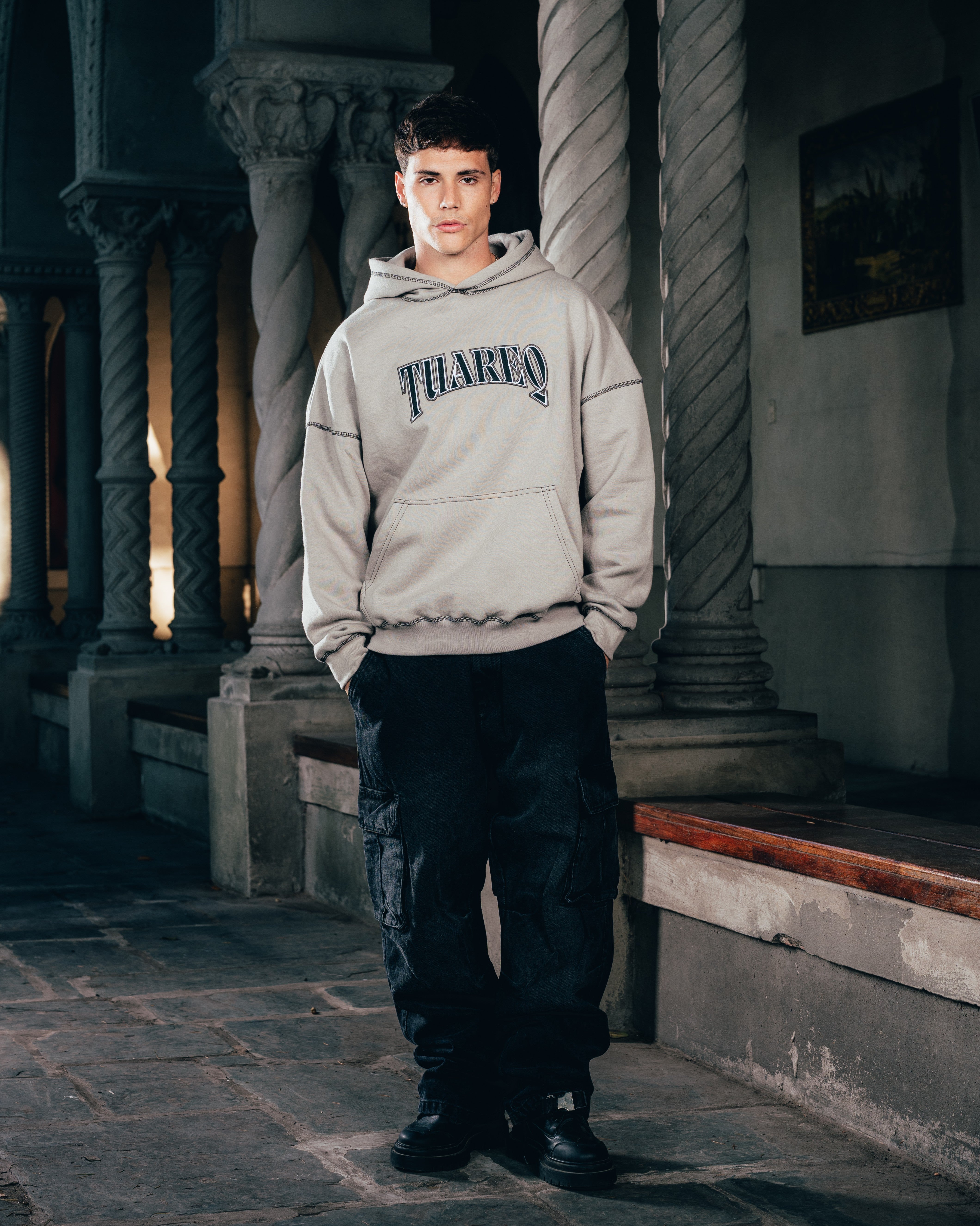 HOODIE [ WARRIOR ] COSTURA SMOKE  GREY