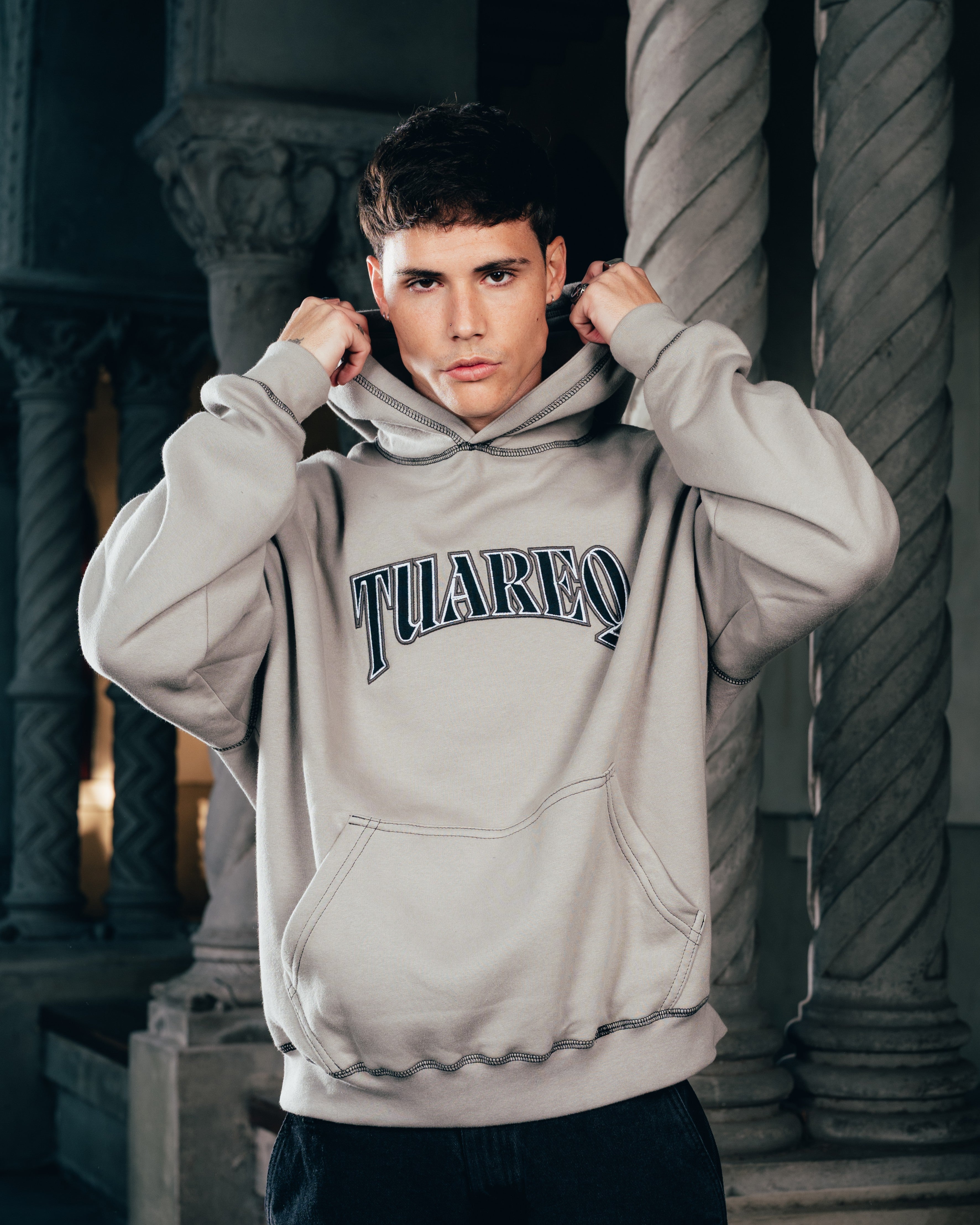 HOODIE [ WARRIOR ] COSTURA SMOKE  GREY