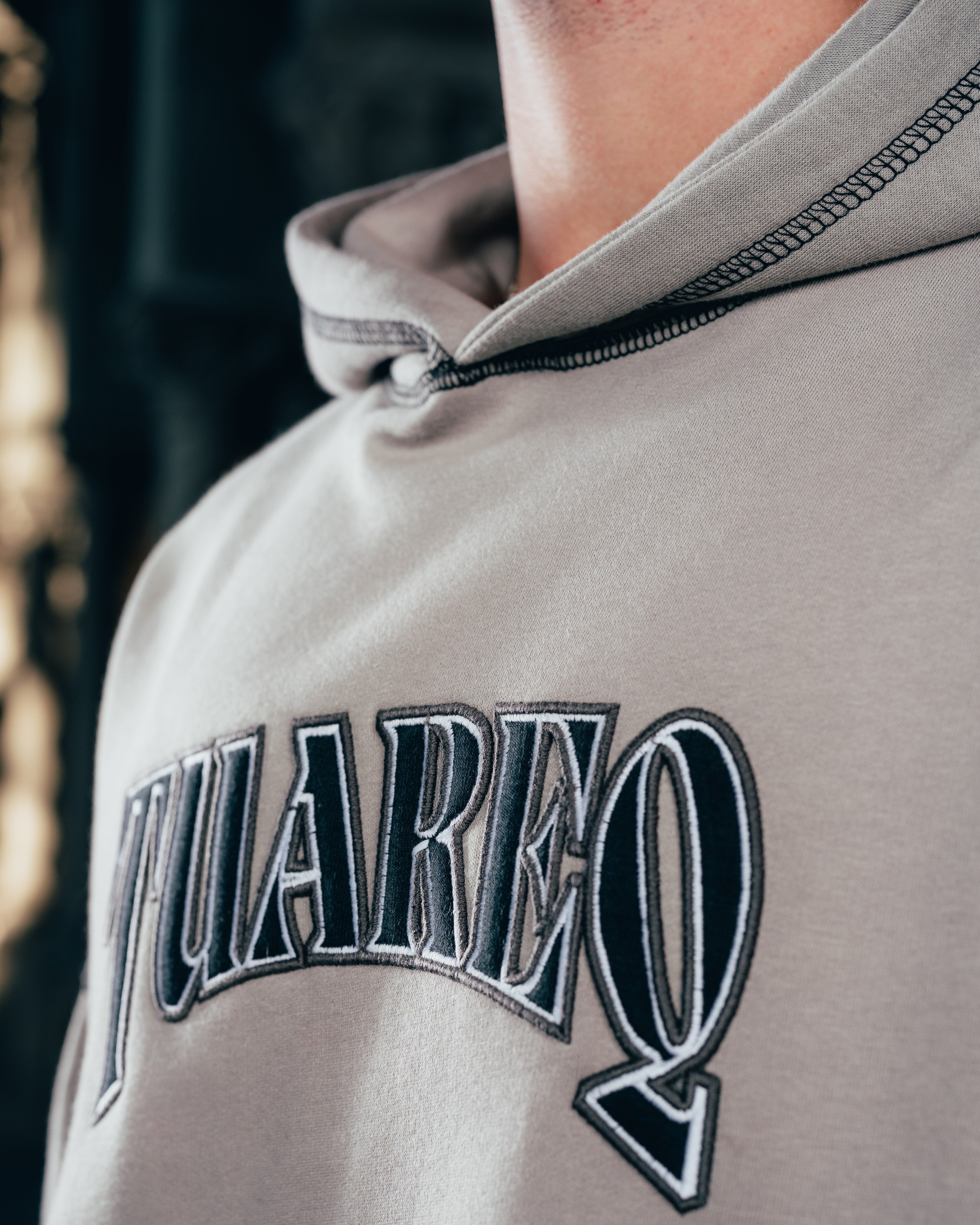 HOODIE [ WARRIOR ] COSTURA SMOKE  GREY