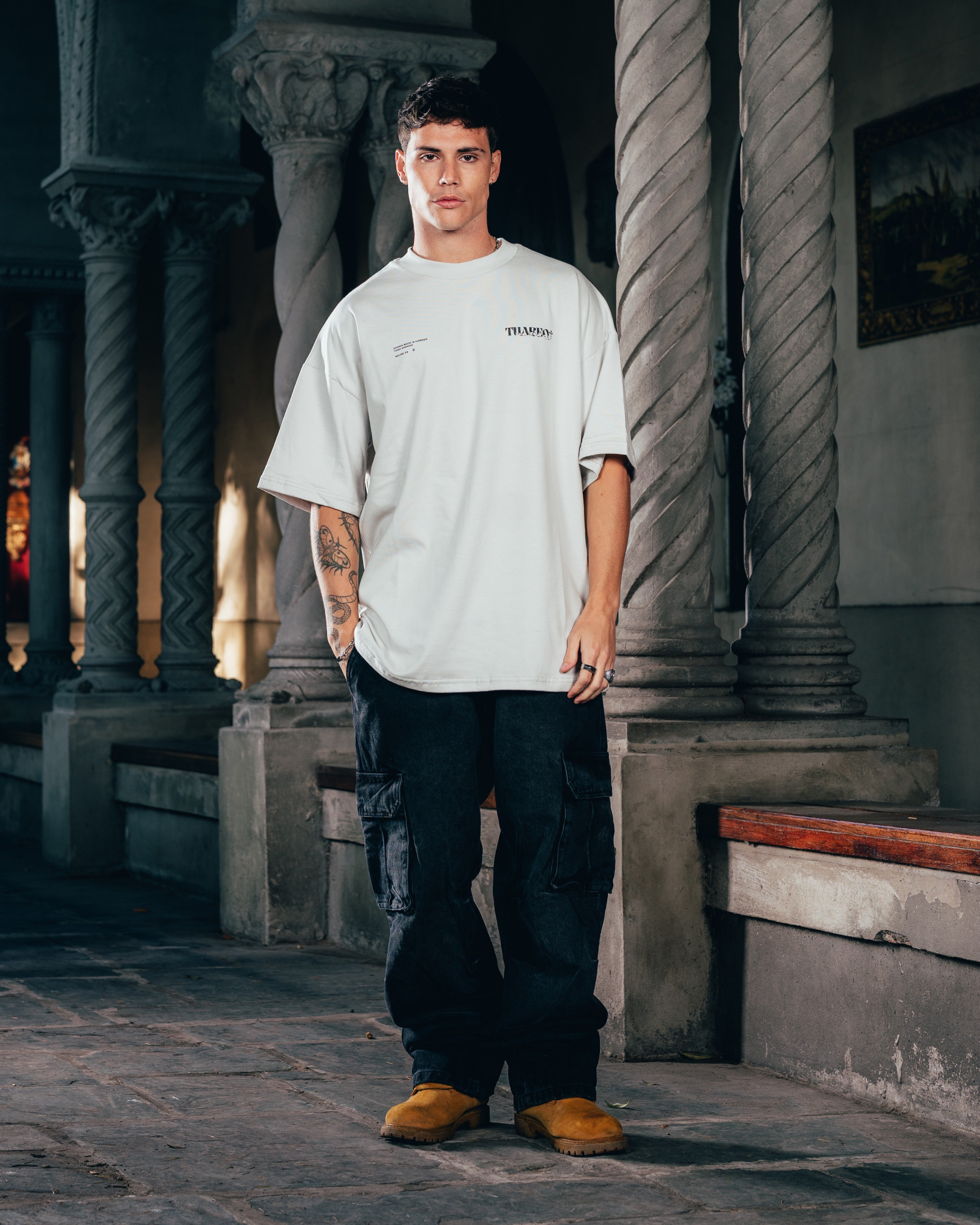REMERA OVERSIZED [ WARRIOR ] SNAKE GREY