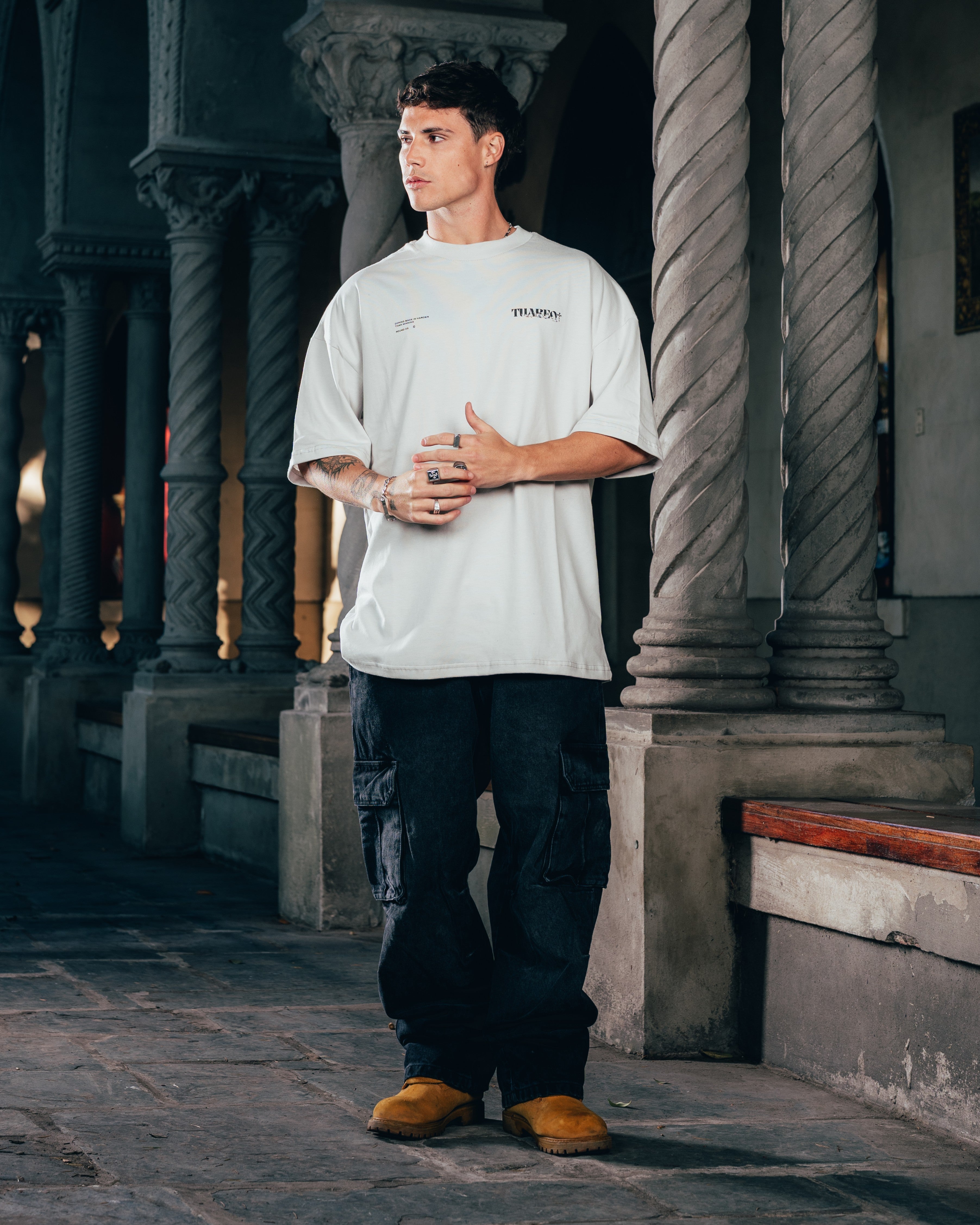 REMERA OVERSIZED [ WARRIOR ] SNAKE GREY