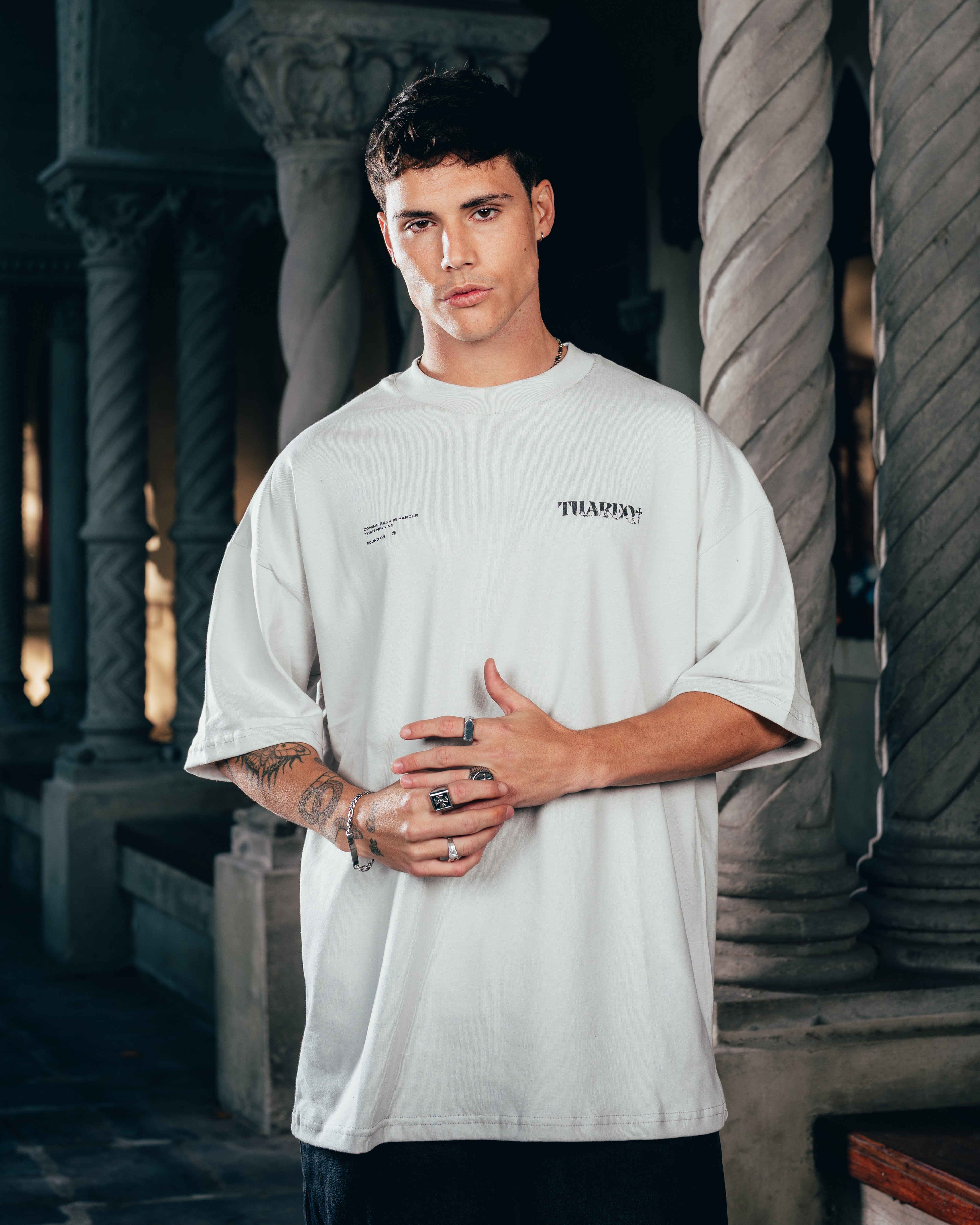 REMERA OVERSIZED [ WARRIOR ] SNAKE GREY