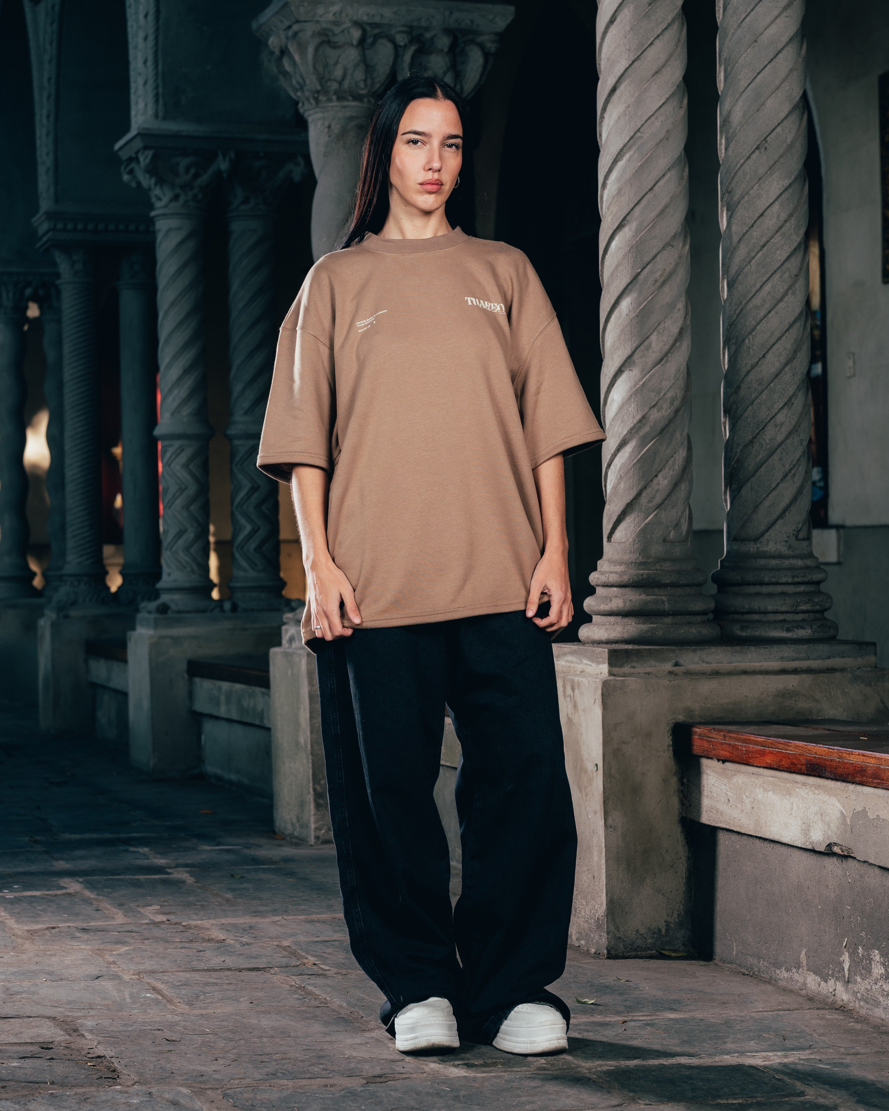 REMERA OVERSIZED [ WARRIOR ] CROWN BROWN