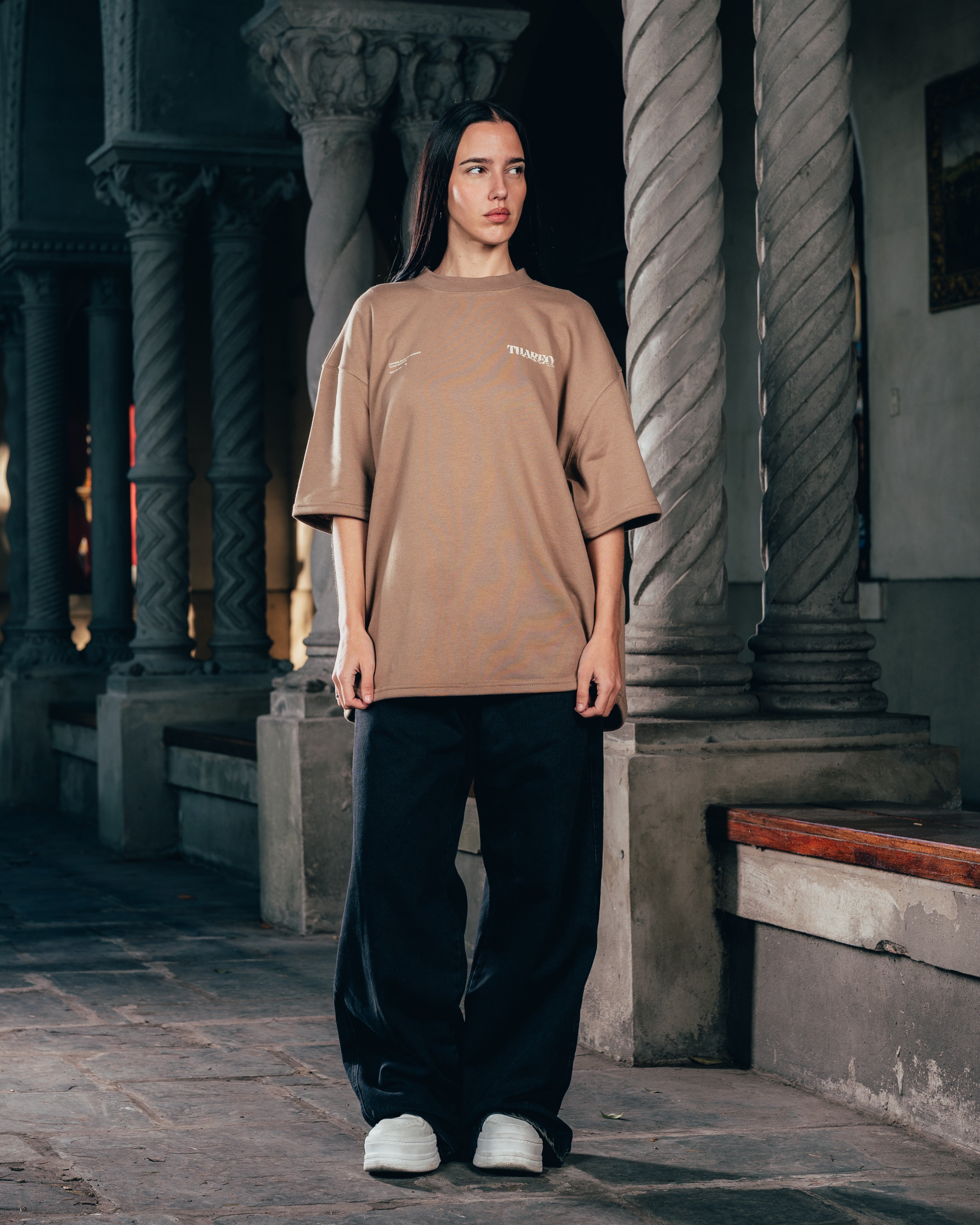 REMERA OVERSIZED [ WARRIOR ] CROWN BROWN