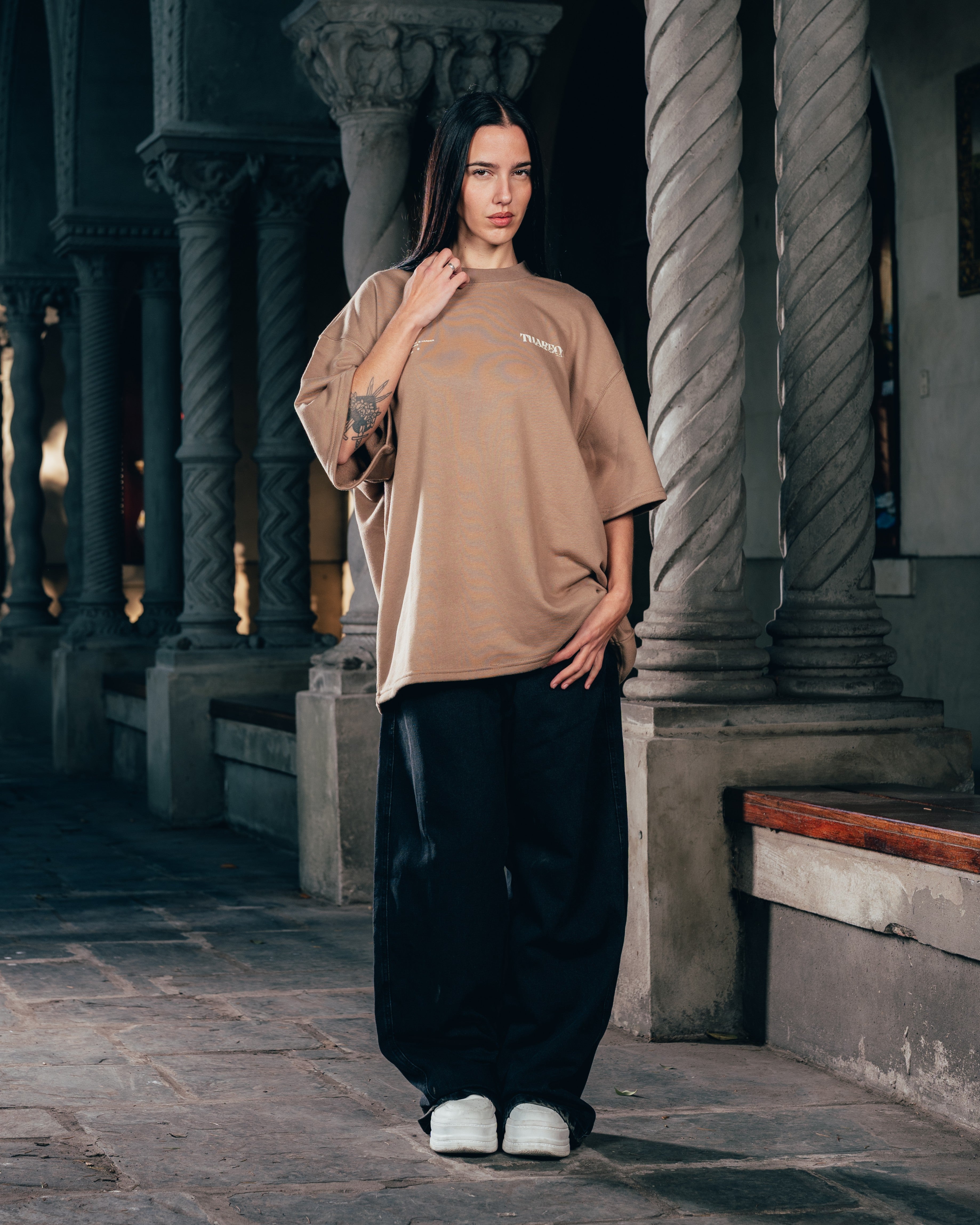 REMERA OVERSIZED [ WARRIOR ] CROWN BROWN