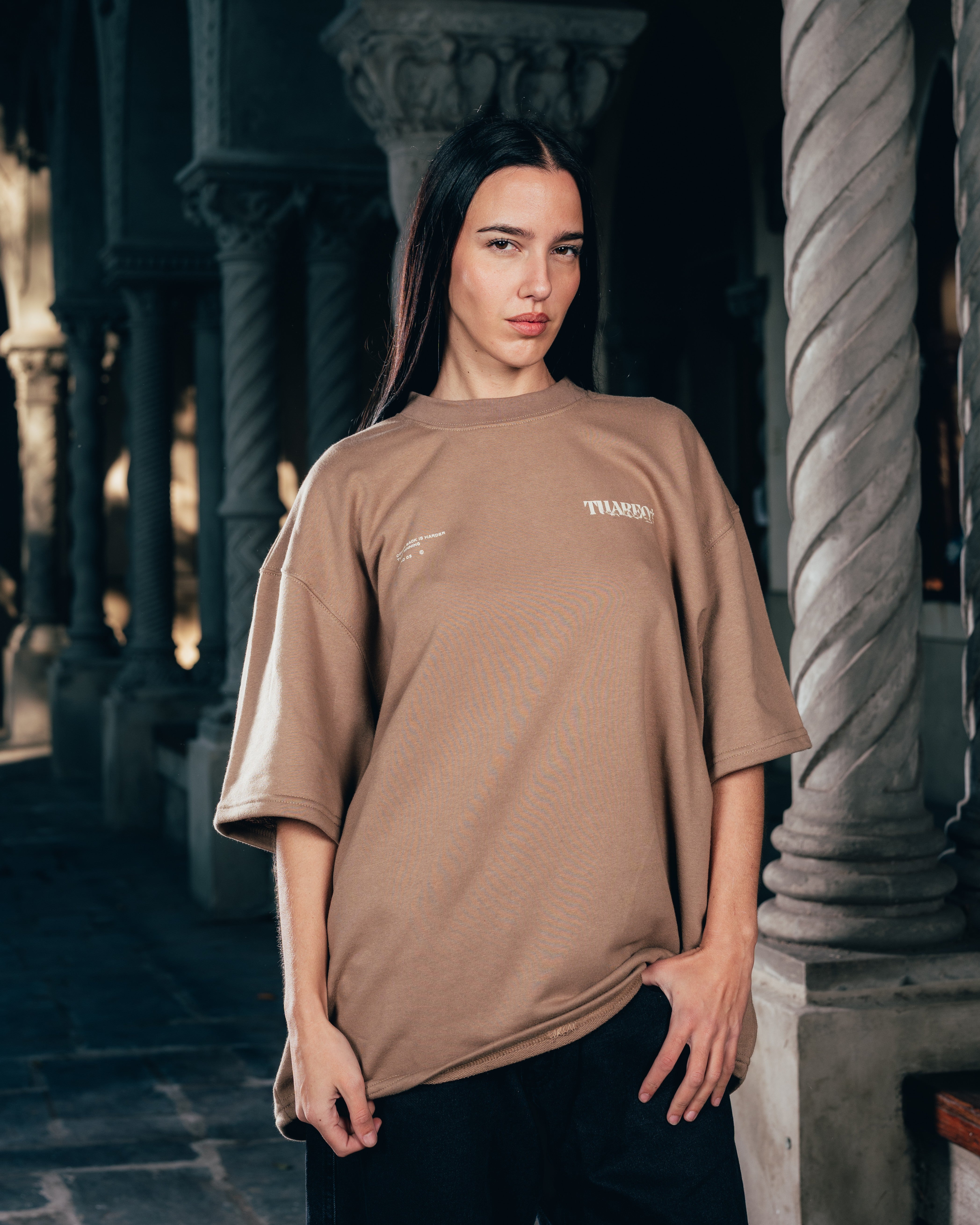 REMERA OVERSIZED [ WARRIOR ] CROWN BROWN