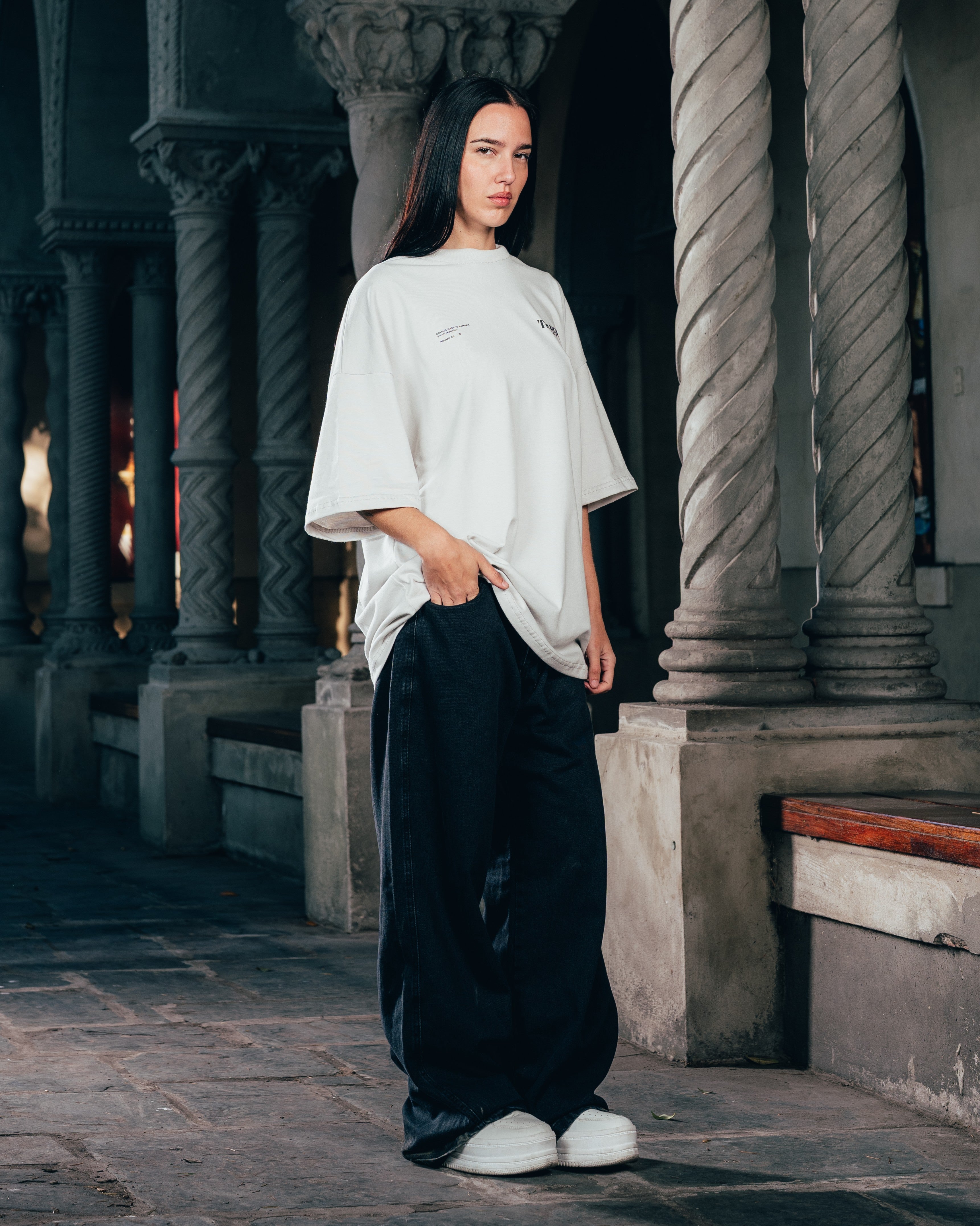 REMERA OVERSIZED [ WARRIOR ] SNAKE GREY