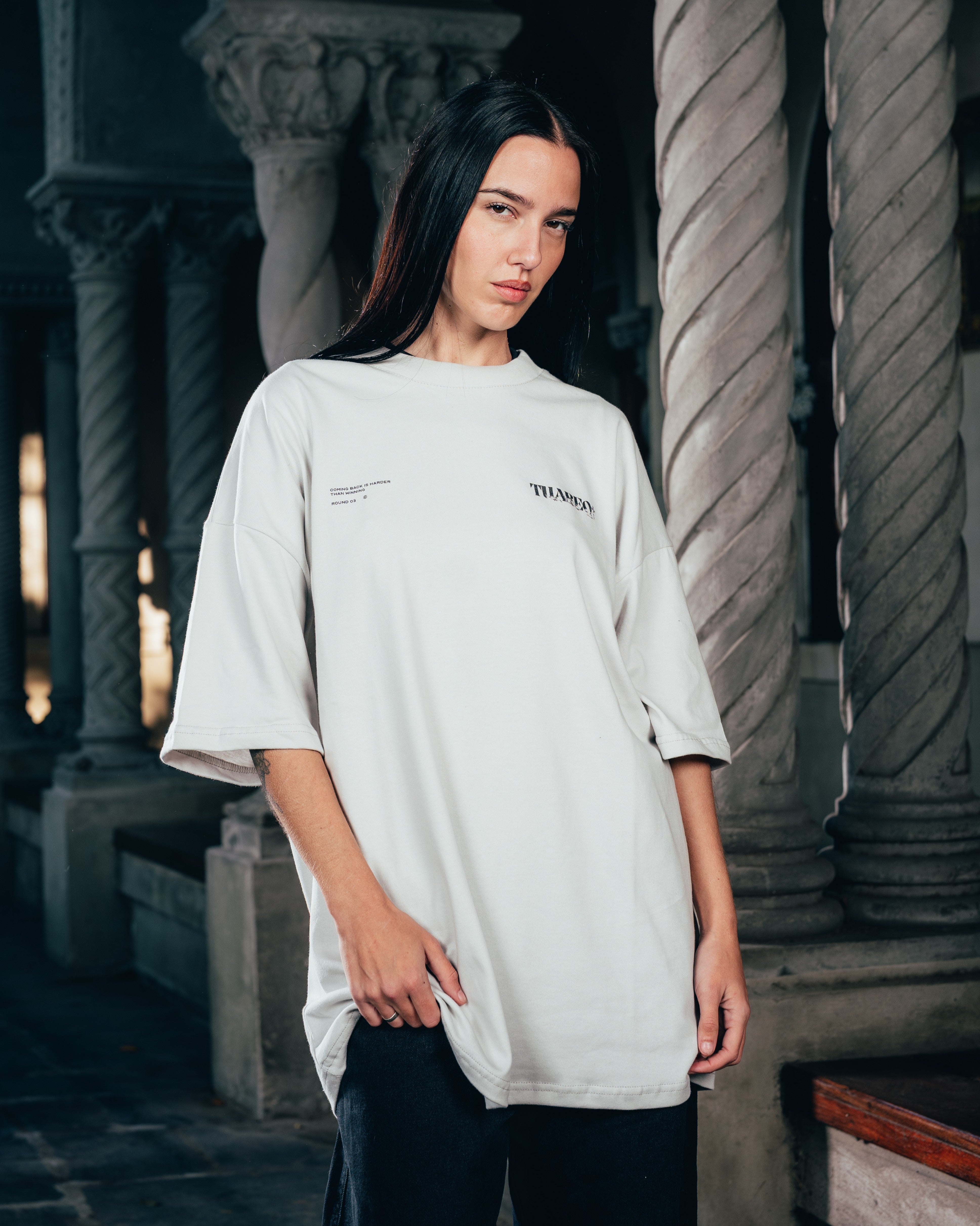 REMERA OVERSIZED [ WARRIOR ] SNAKE GREY