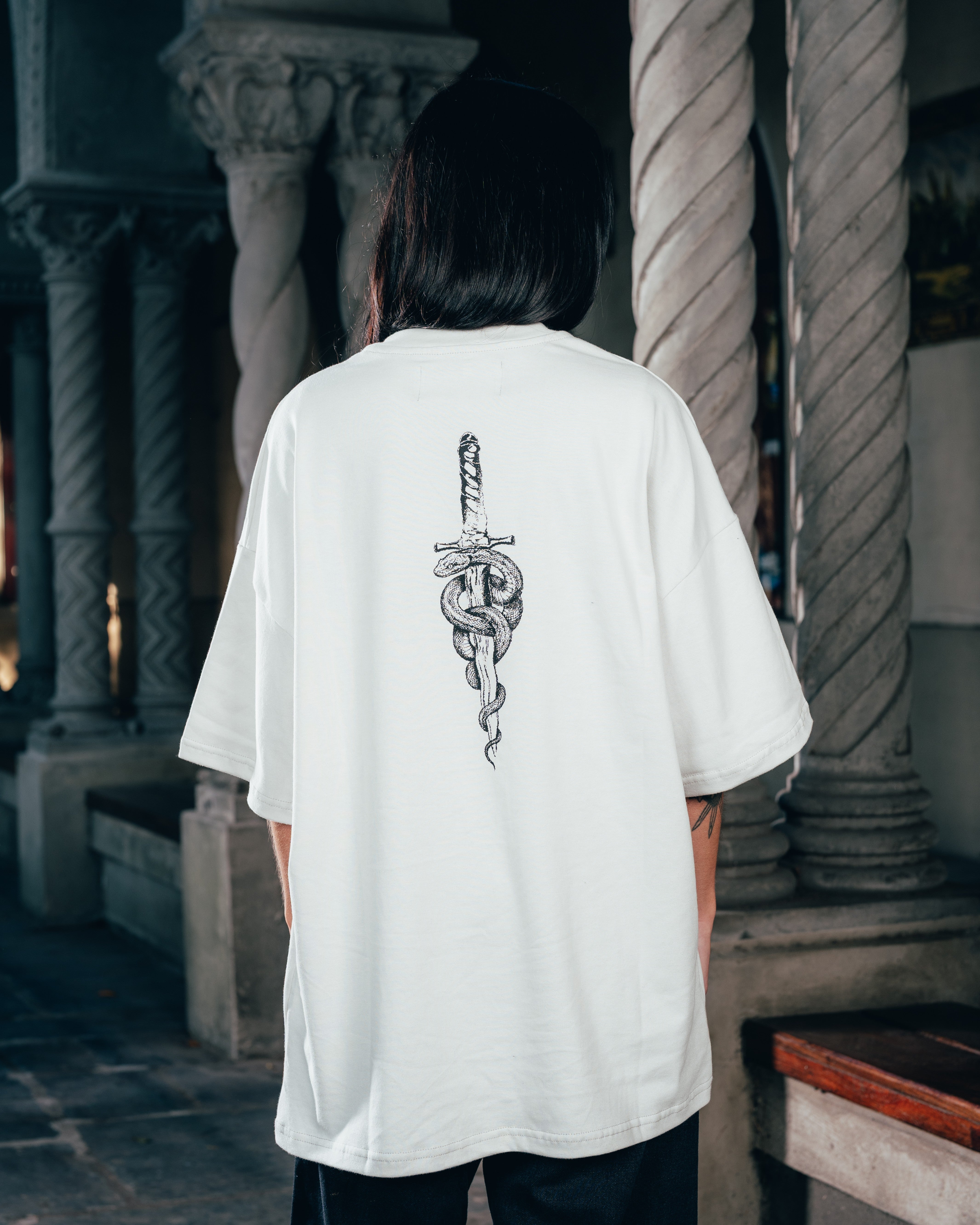 REMERA OVERSIZED [ WARRIOR ] SNAKE GREY