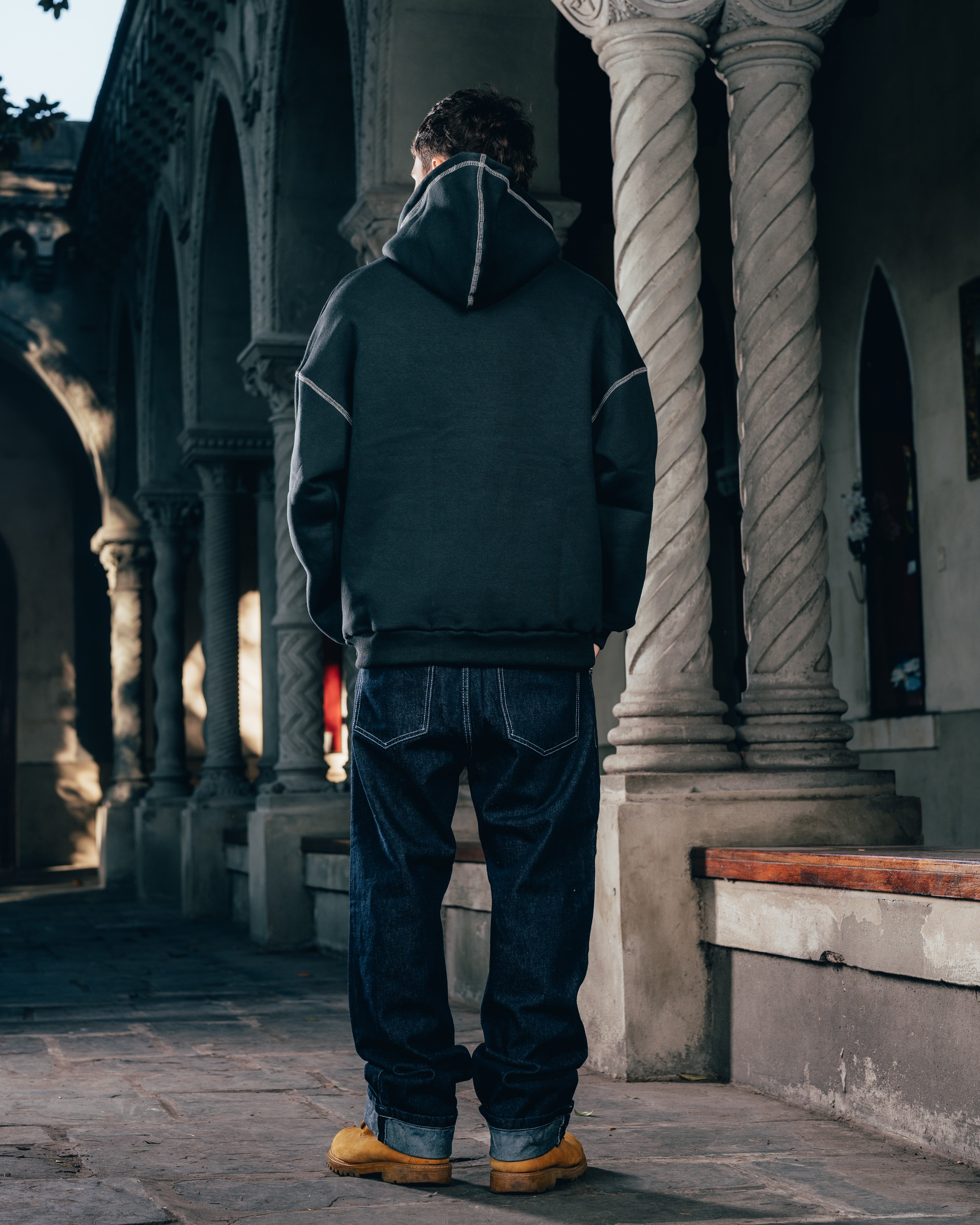 HOODIE [ WARRIOR ] COSTURA BLACK