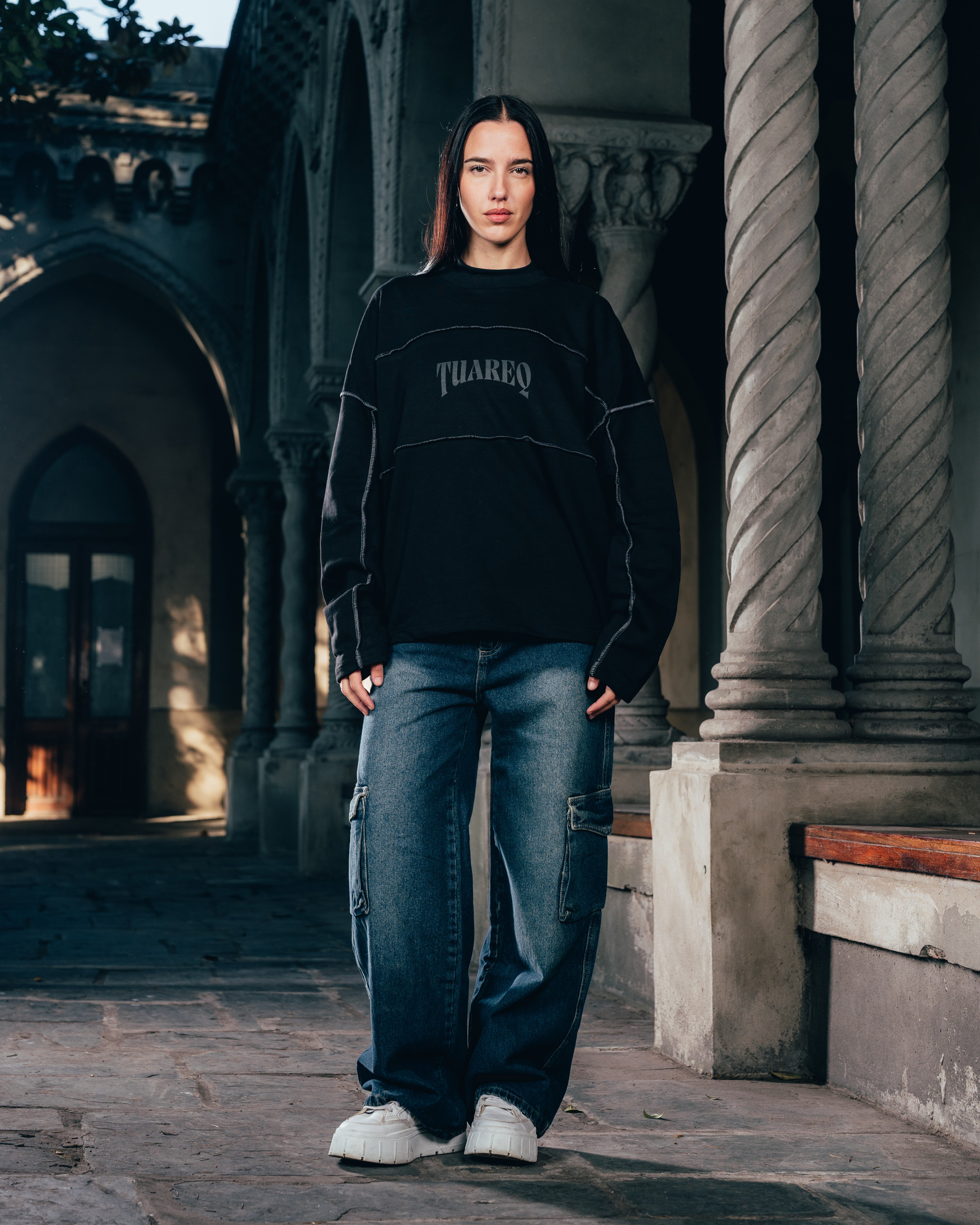 CREWNECK [ WARRIOR ] COSTURA BLACK