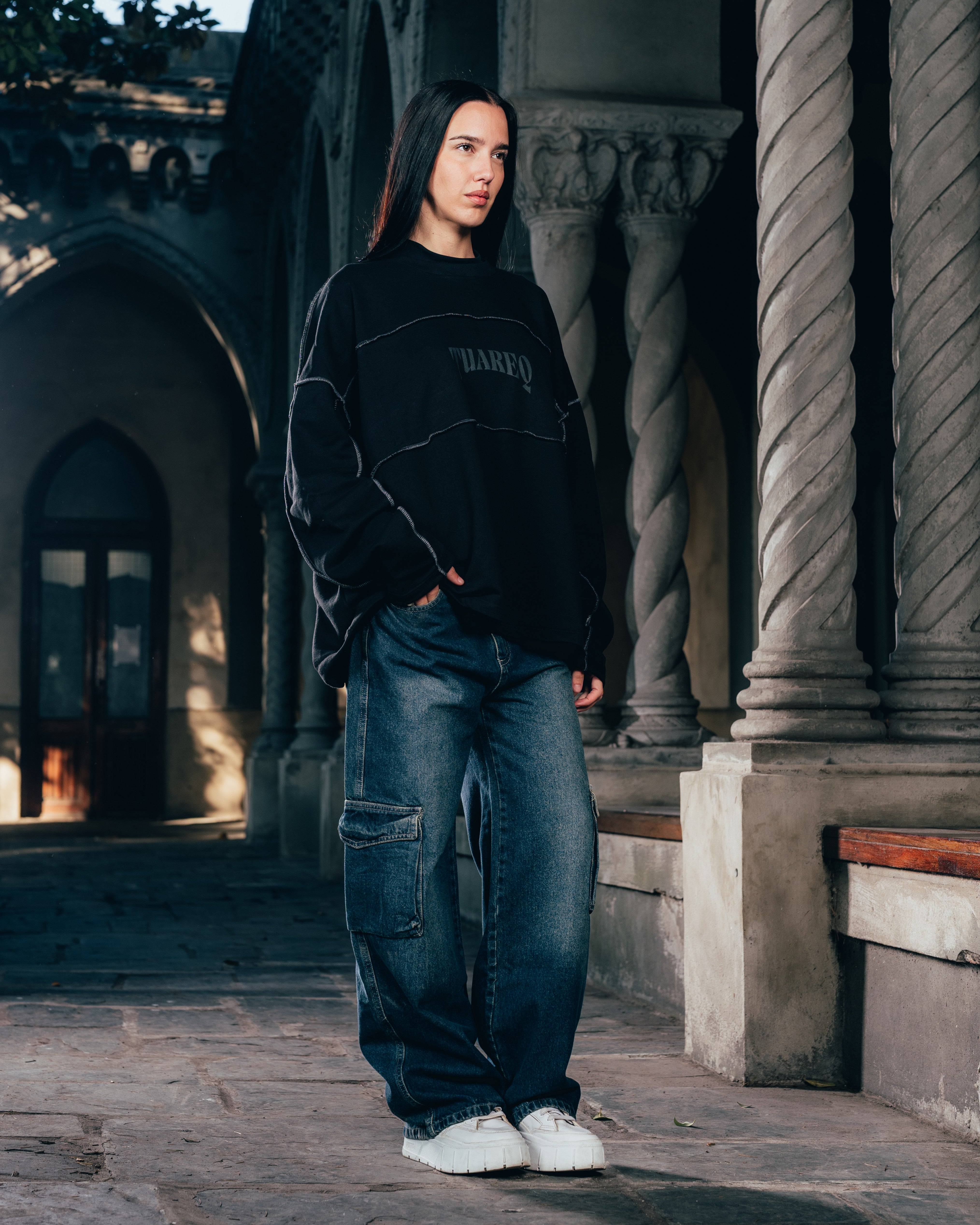 CREWNECK [ WARRIOR ] COSTURA BLACK