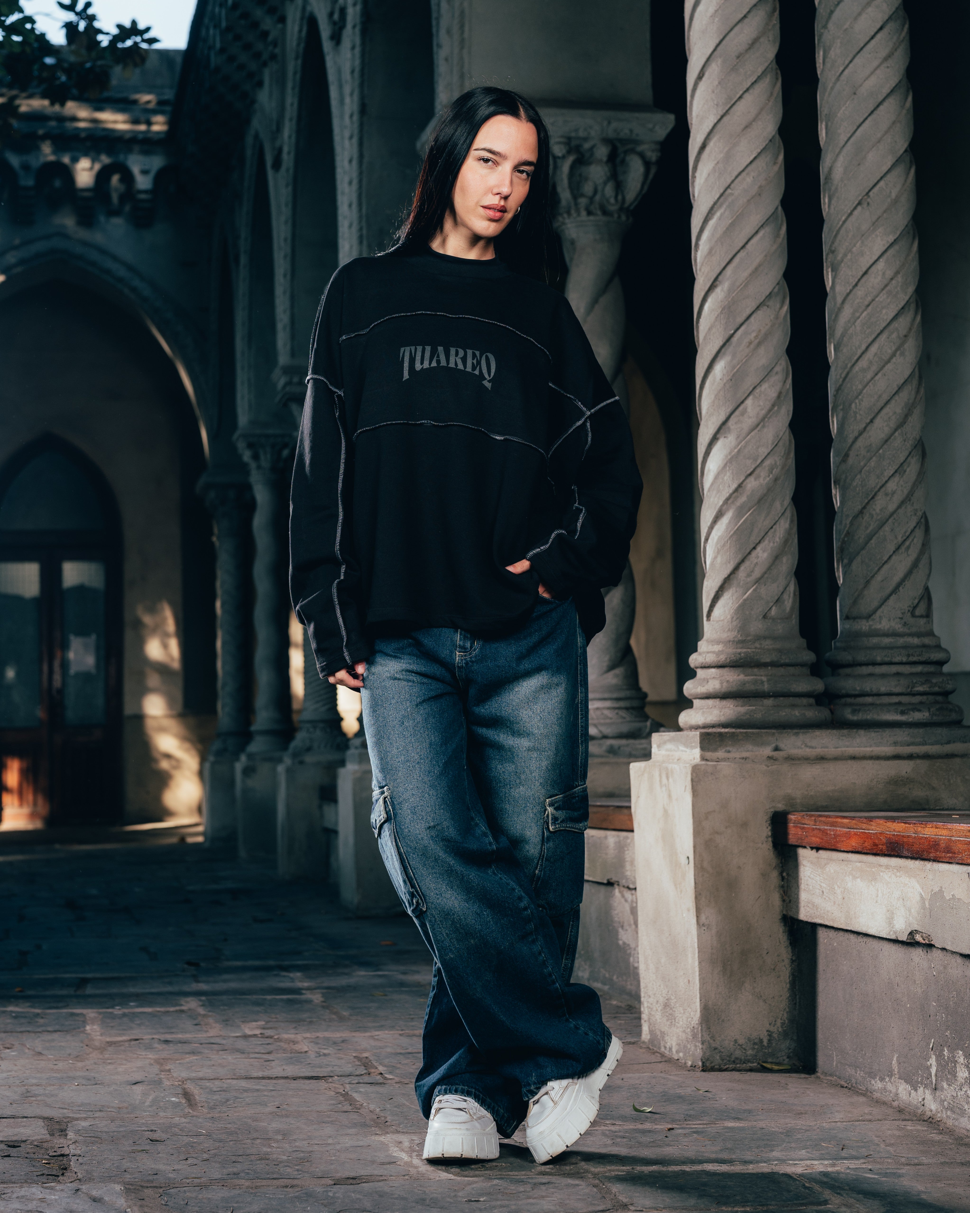 CREWNECK [ WARRIOR ] COSTURA BLACK