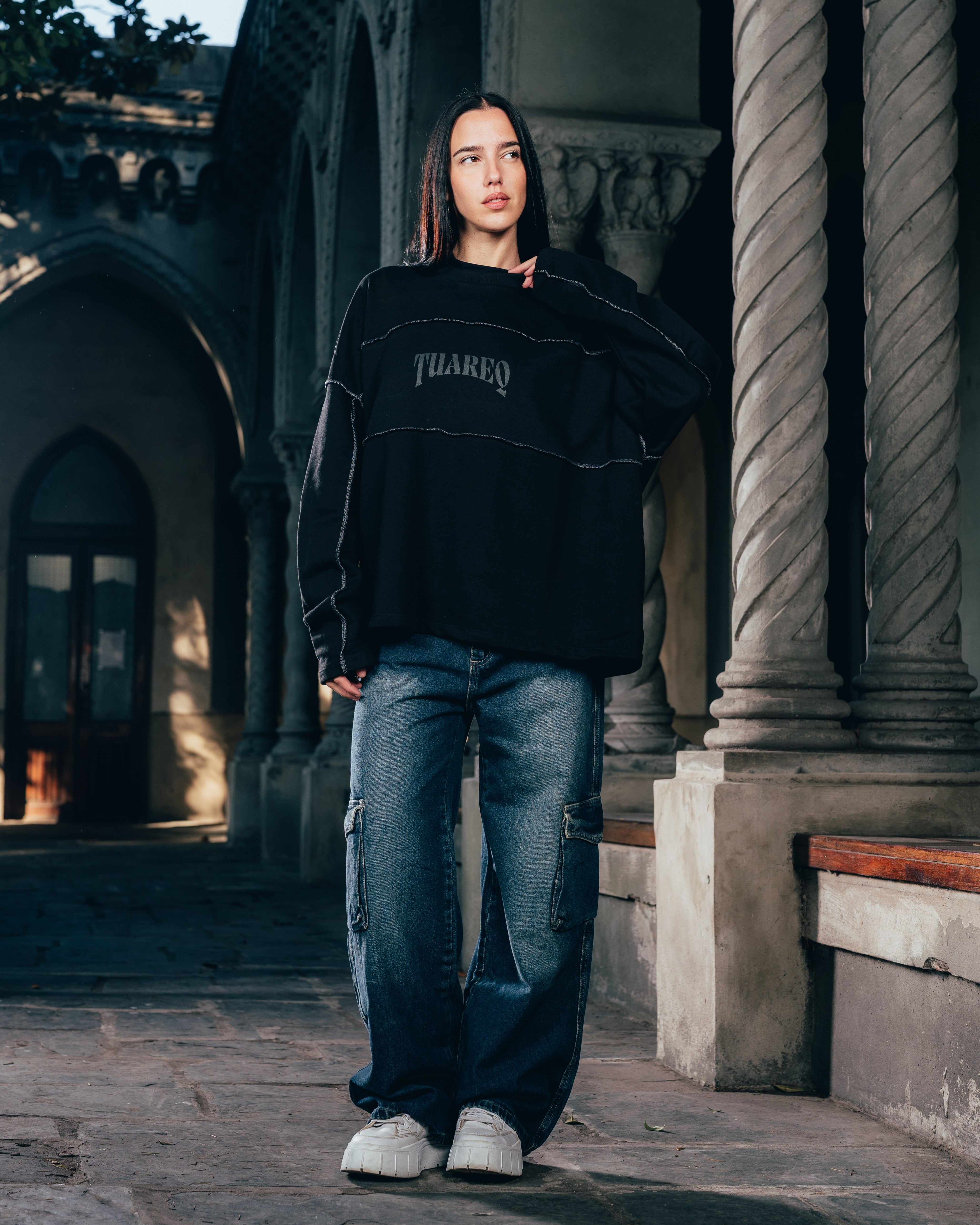 CREWNECK [ WARRIOR ] COSTURA BLACK