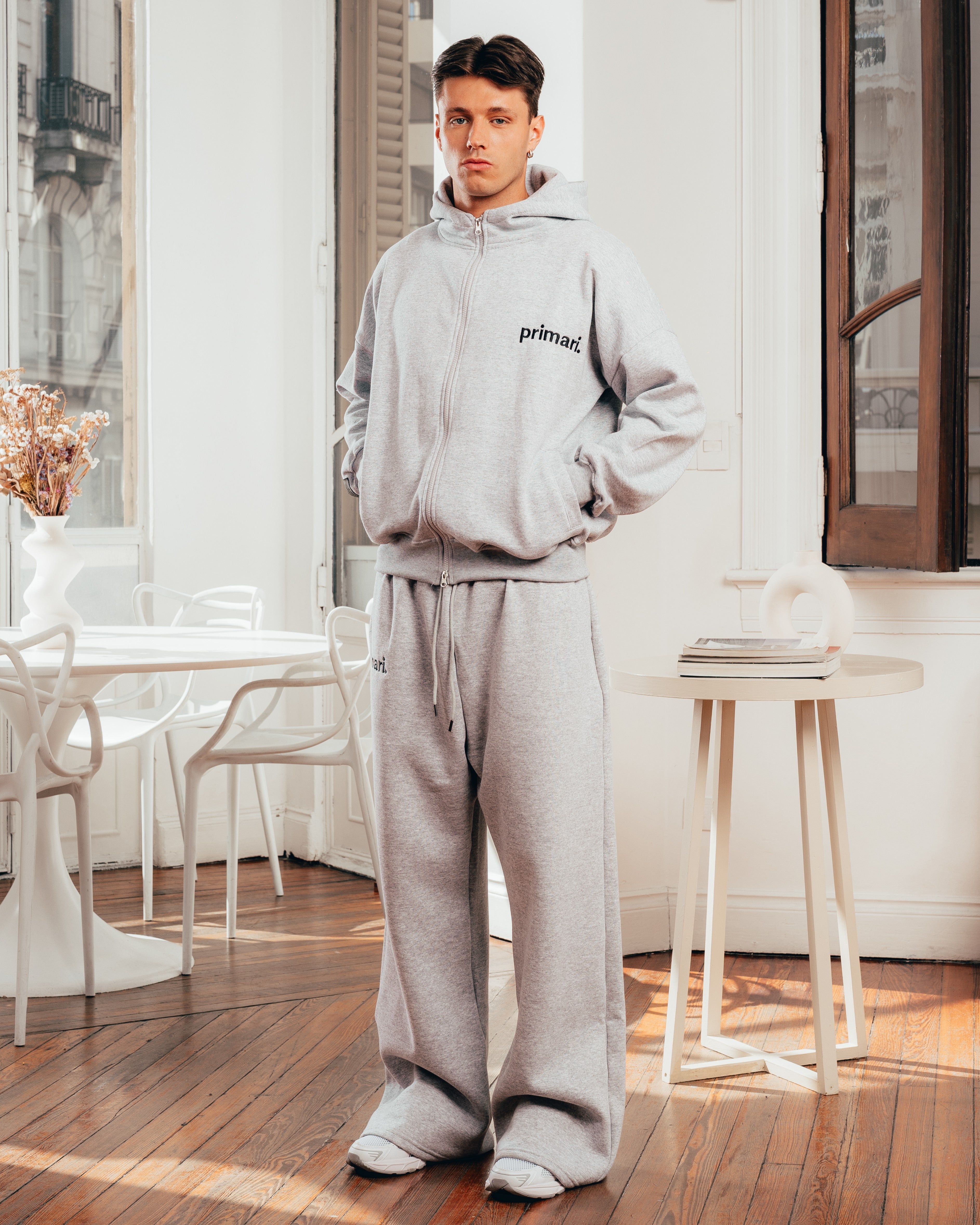 CAMPERA PESADA DOBLE CIERRE [ PRIMARI ] GRIS MELANGE