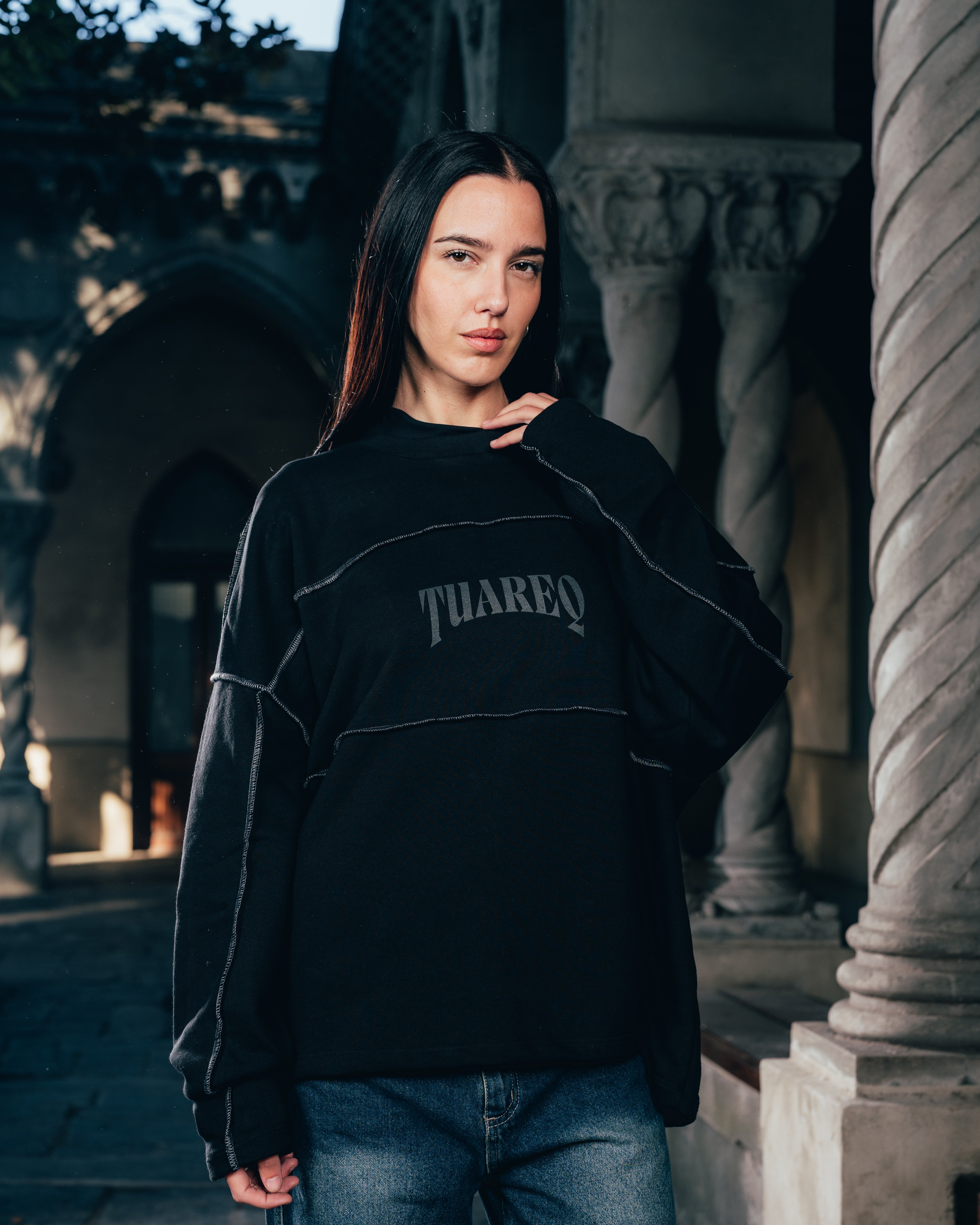 CREWNECK [ WARRIOR ] COSTURA BLACK
