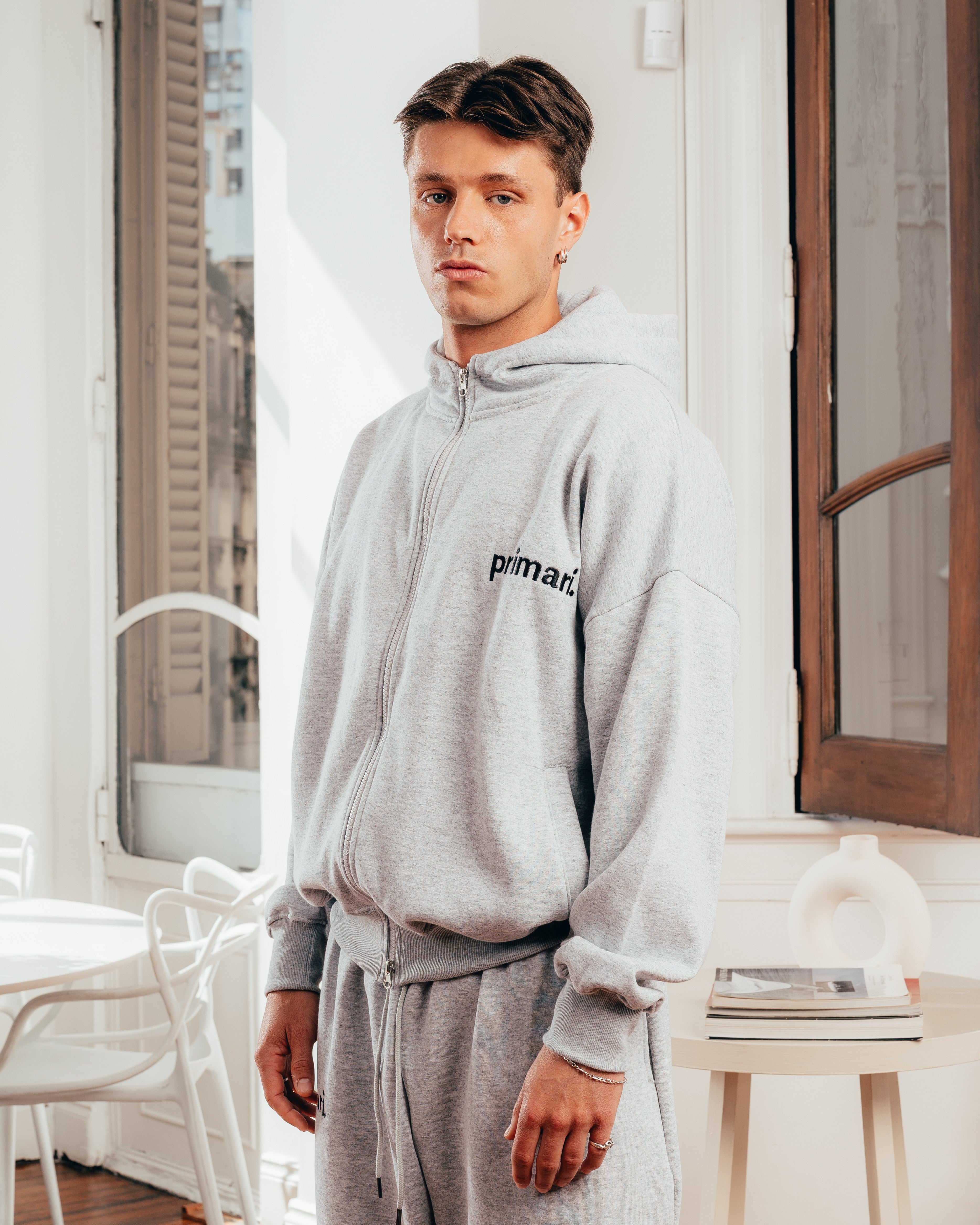 CAMPERA PESADA DOBLE CIERRE [ PRIMARI ] GRIS MELANGE