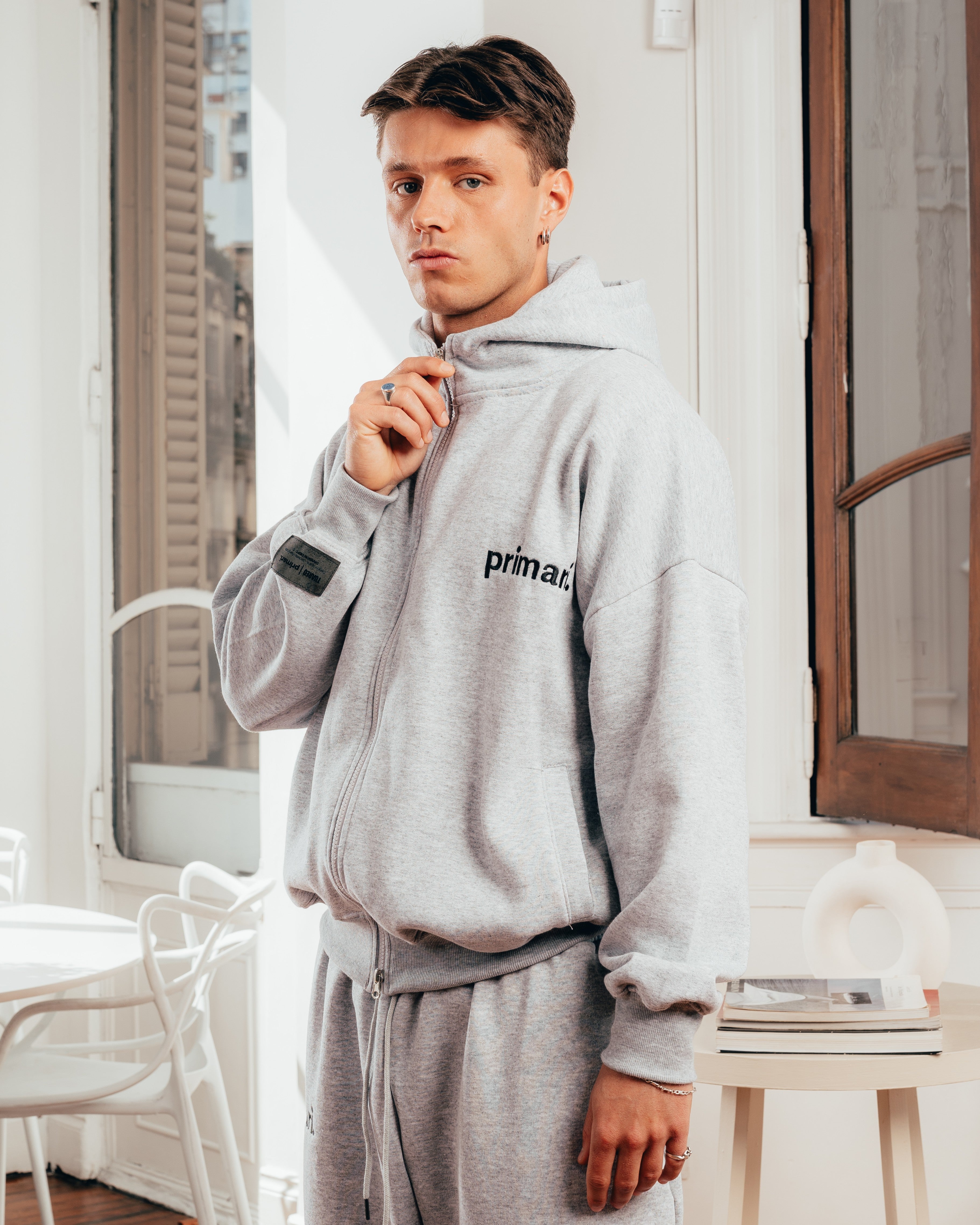 CAMPERA PESADA DOBLE CIERRE [ PRIMARI ] GRIS MELANGE