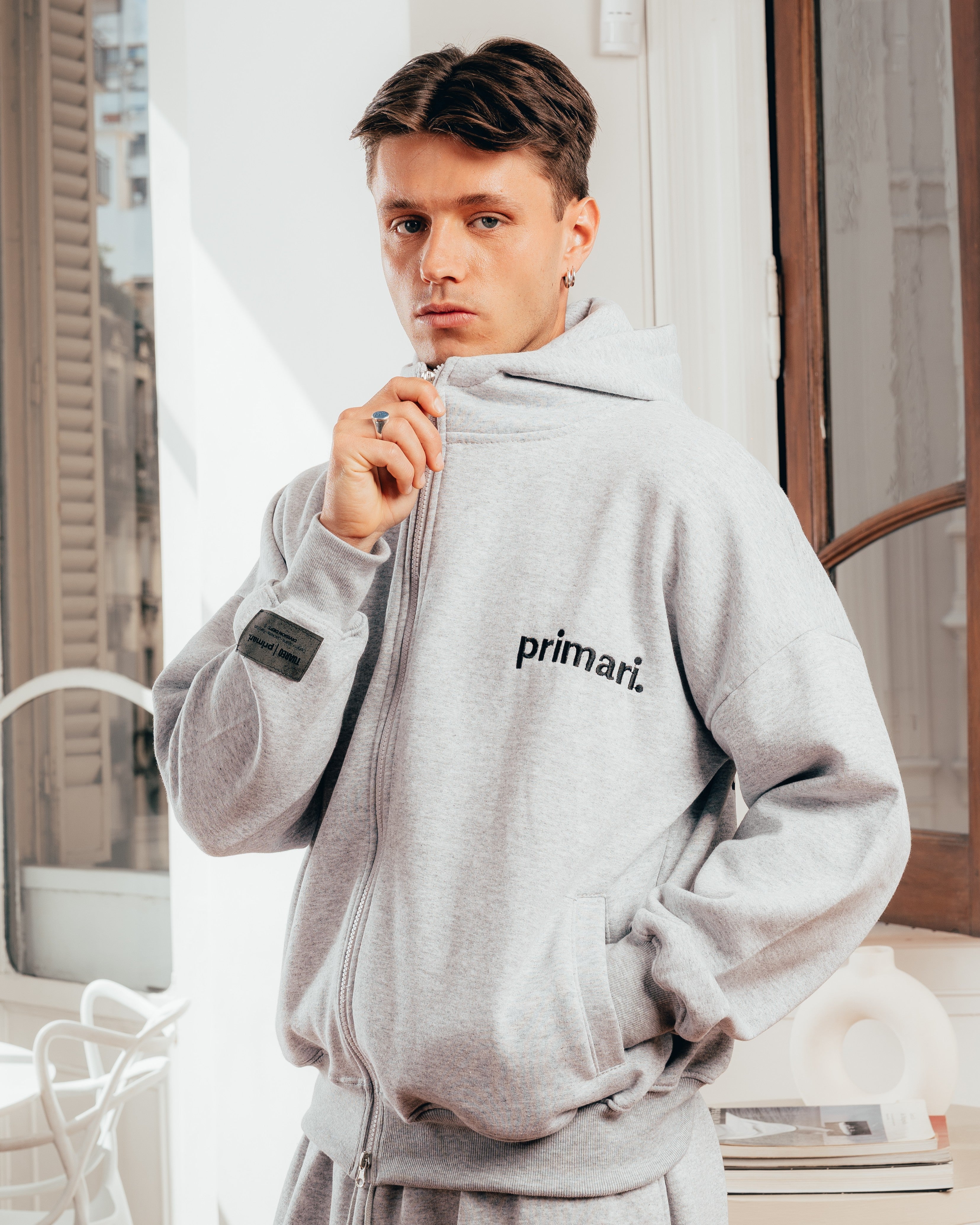CAMPERA PESADA DOBLE CIERRE [ PRIMARI ] GRIS MELANGE