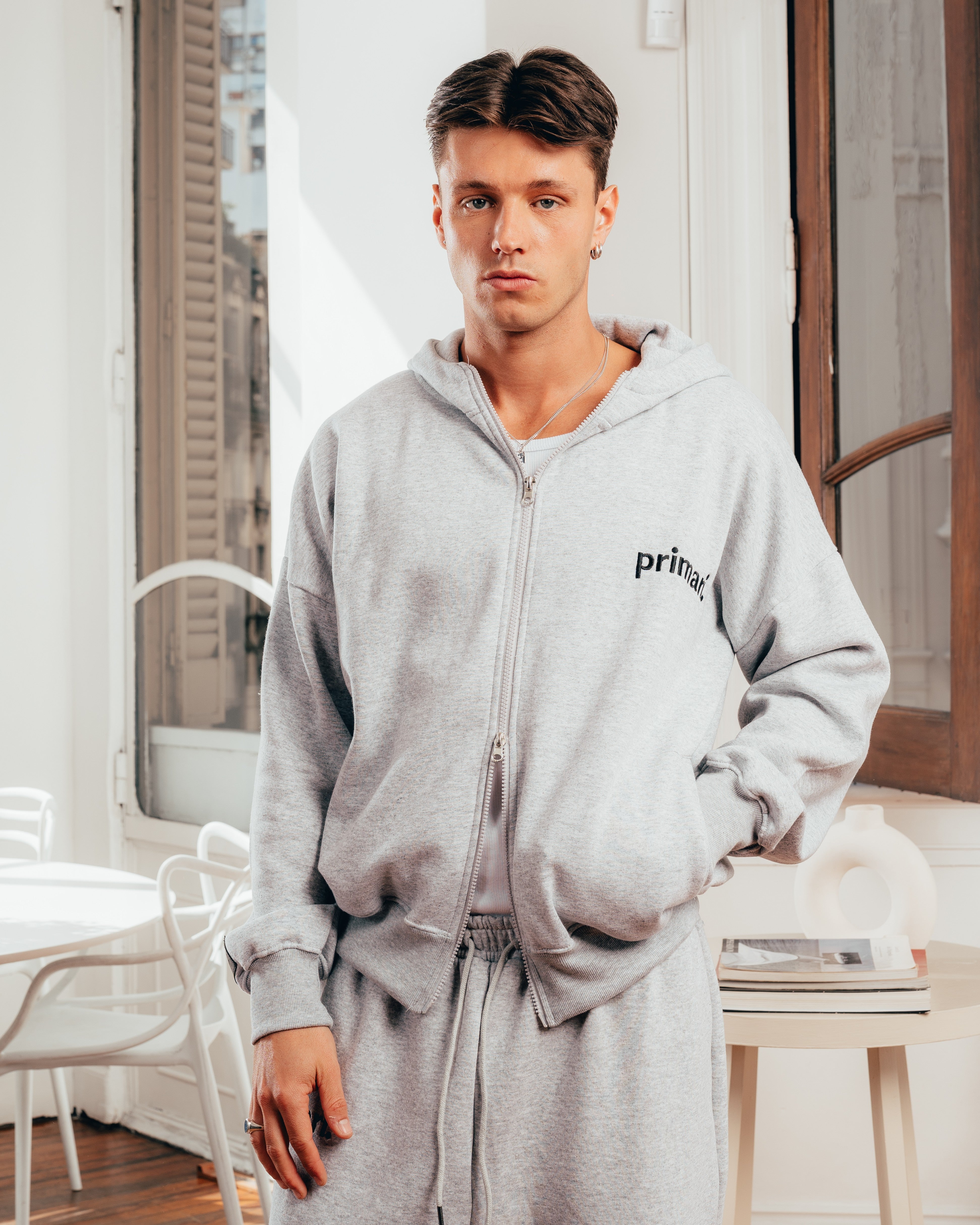 CAMPERA PESADA DOBLE CIERRE [ PRIMARI ] GRIS MELANGE